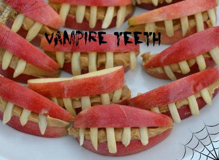 Vampire Teeth Apples Alternatives to Halloween Candy | Vampire Teeth Apples
