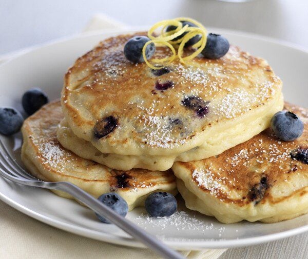 Lemon Ricotta Blueberry Pancakes