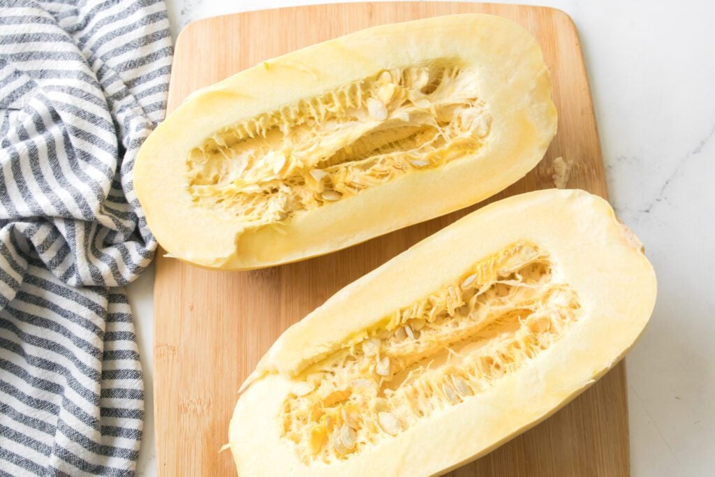 cut spaghetti squash