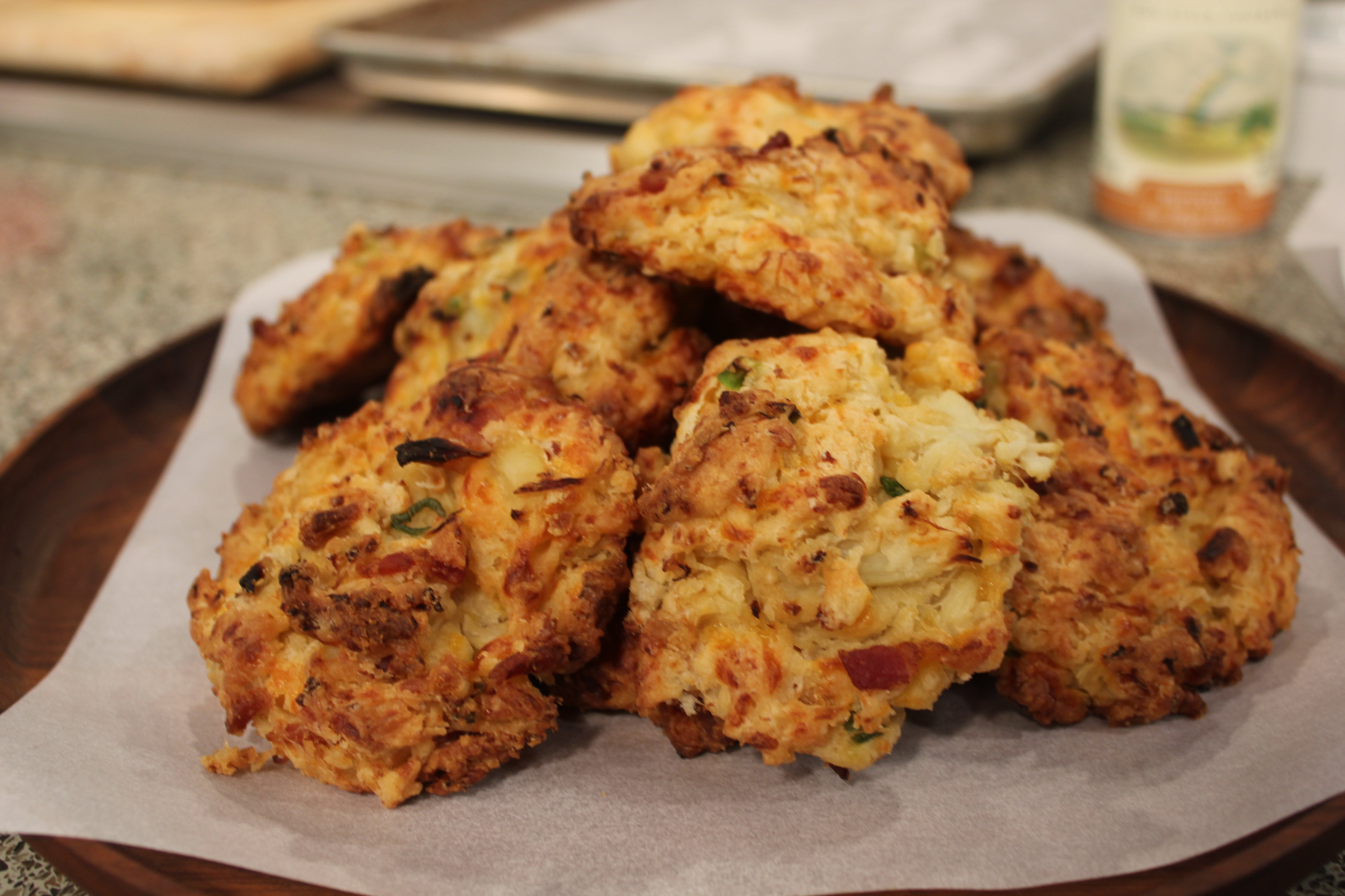 Cauliflower Drop Biscuits with Cheddar, Bacon and Green Onion from Josieโs Organics