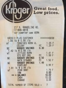 $10 Produce Challenge | Week 1 Receipt