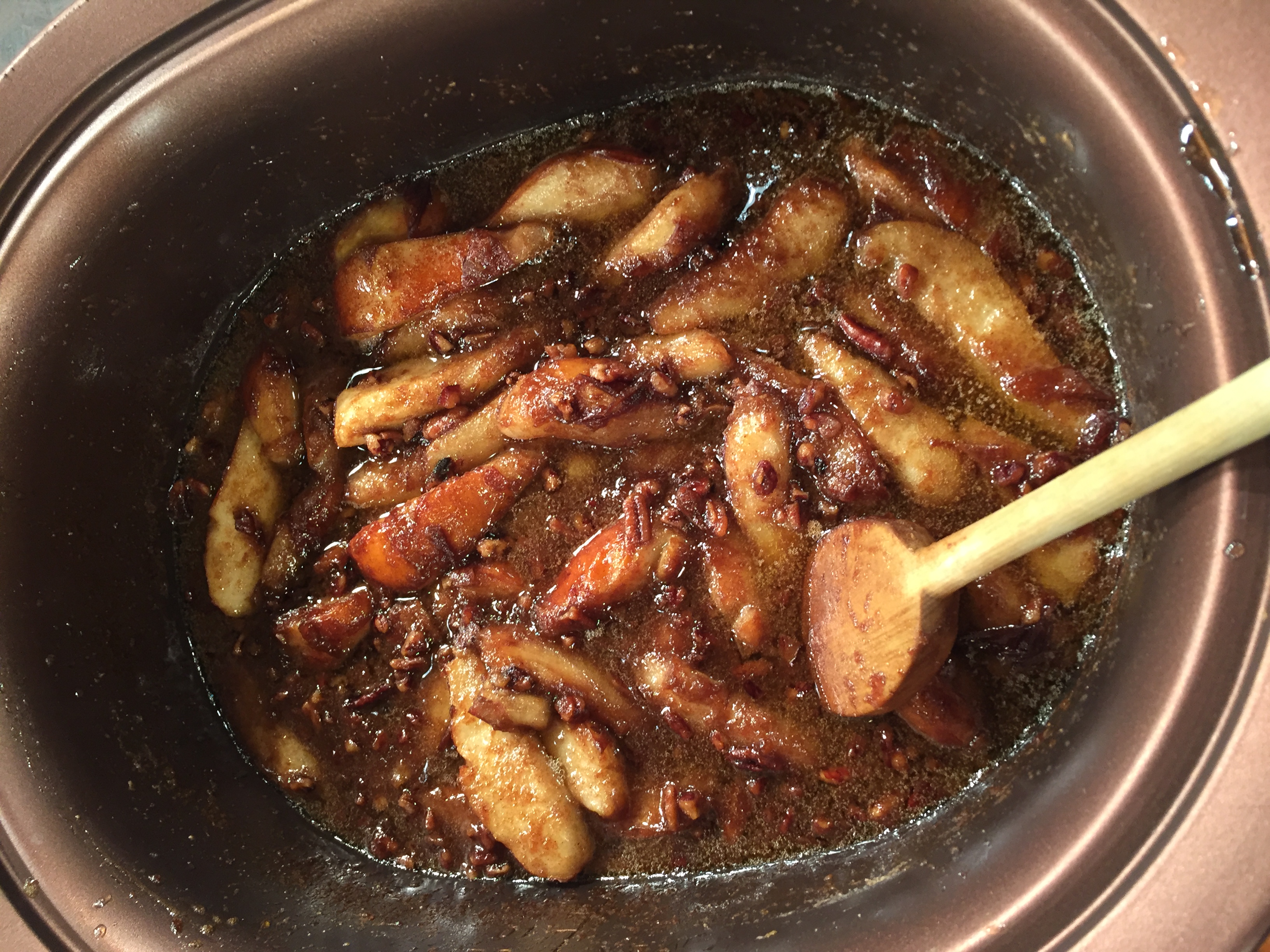 Slow Cooker Cinnamon Bosc Pears from The Produce Mom
