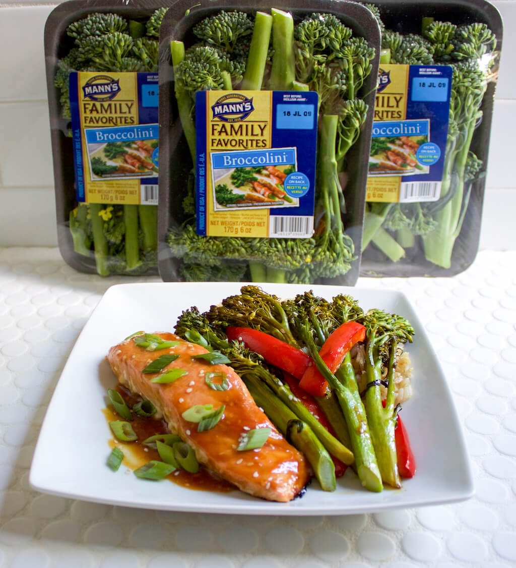 Baked Salmon and Sesame Glazed Broccolini Sheet Pan