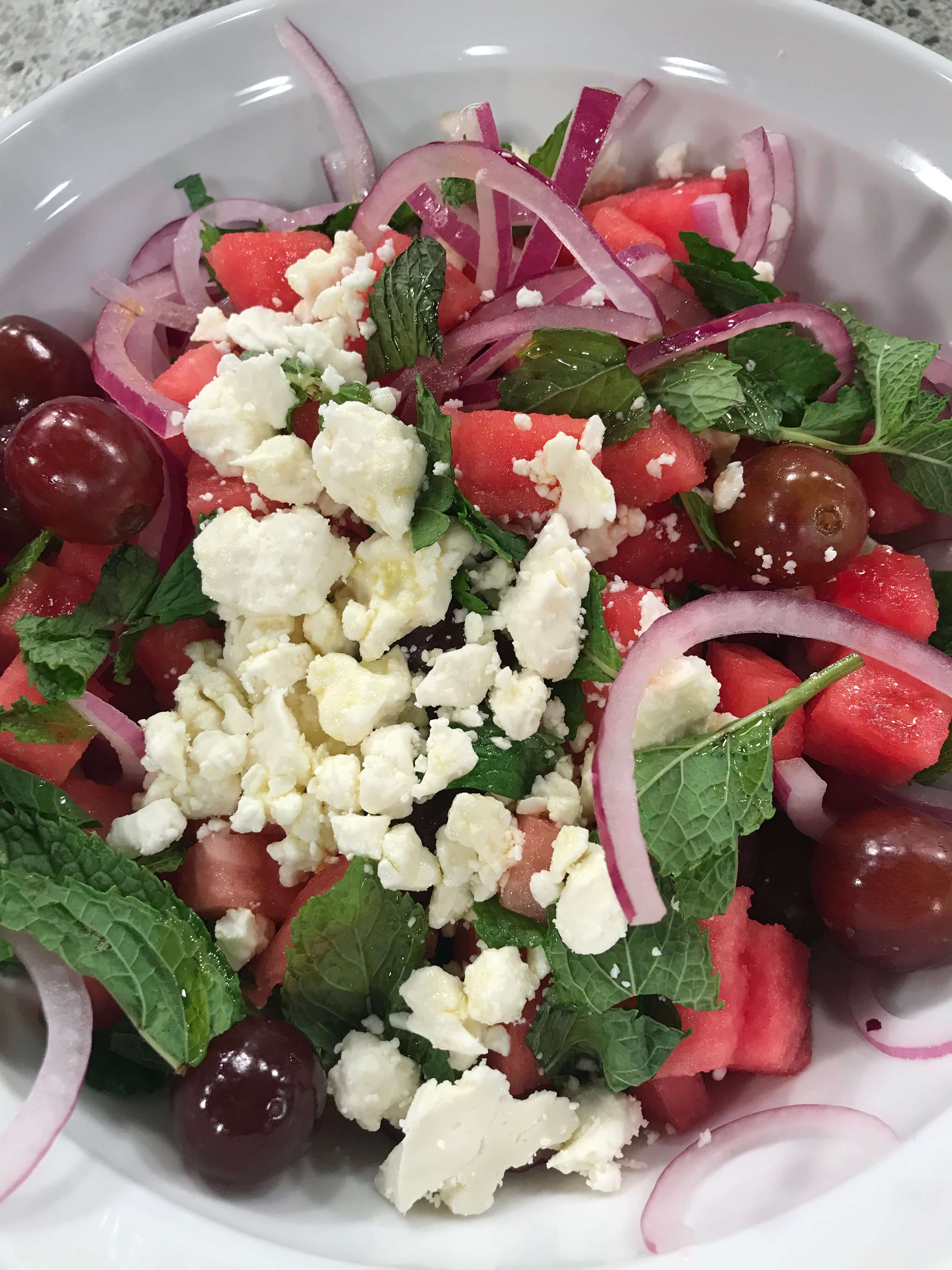 Watermelon Grape Feta Mint Salad Watermelon Grape Feta Mint Salad