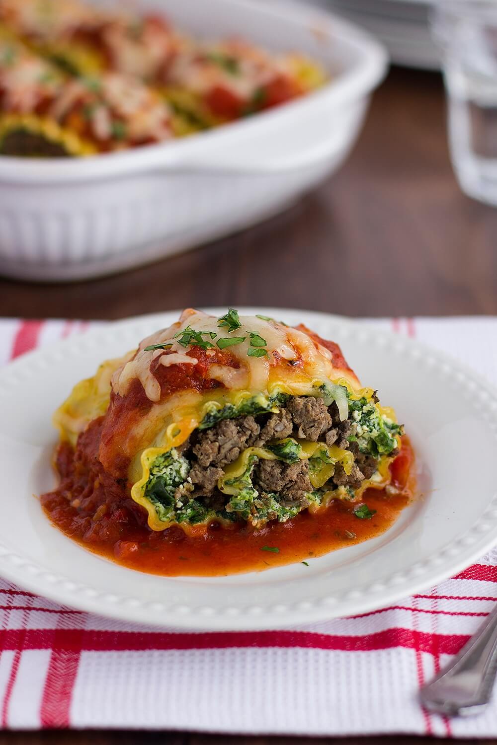Let's Blend Beef Lasagna Rolls