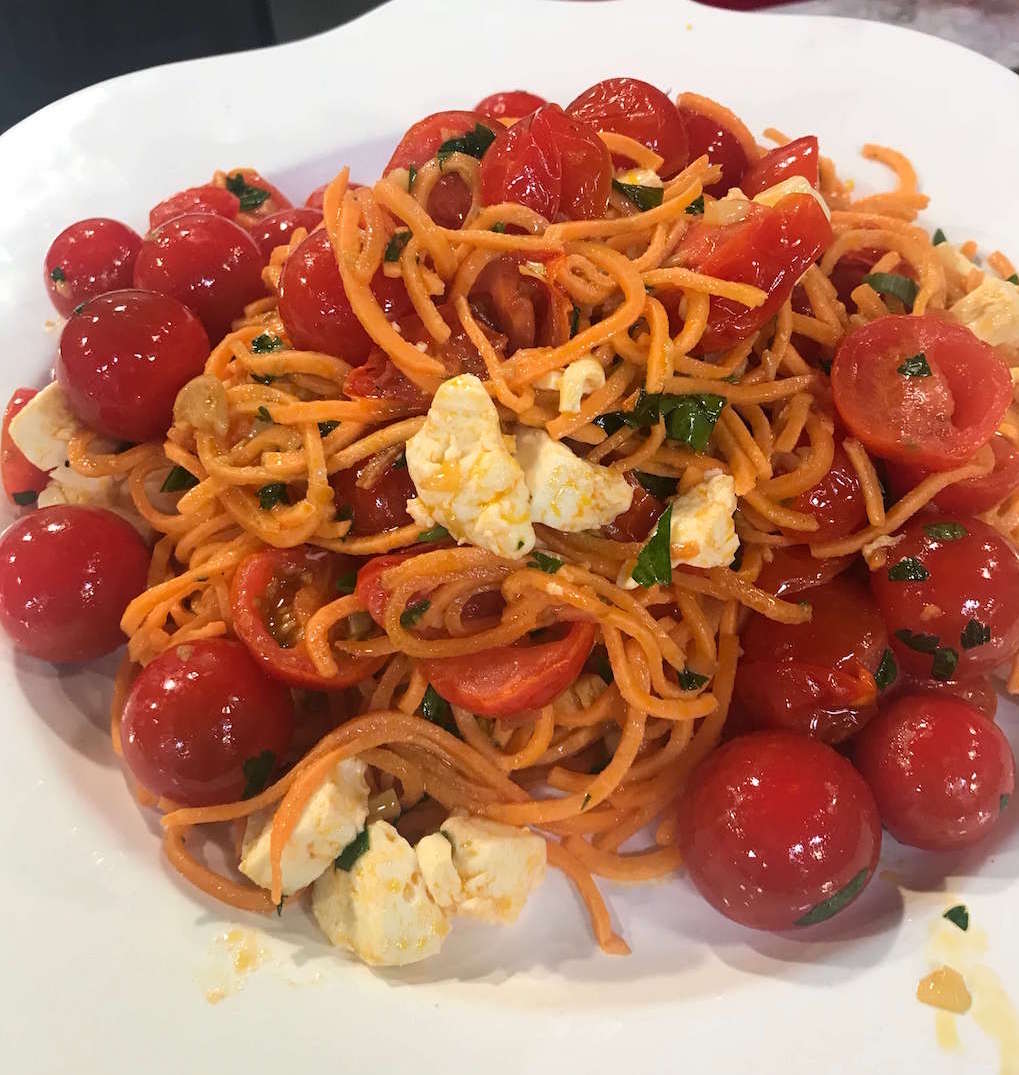 Sweet Potato Noodles Caprese Salad Sweet Potato Noodles Caprese Salad