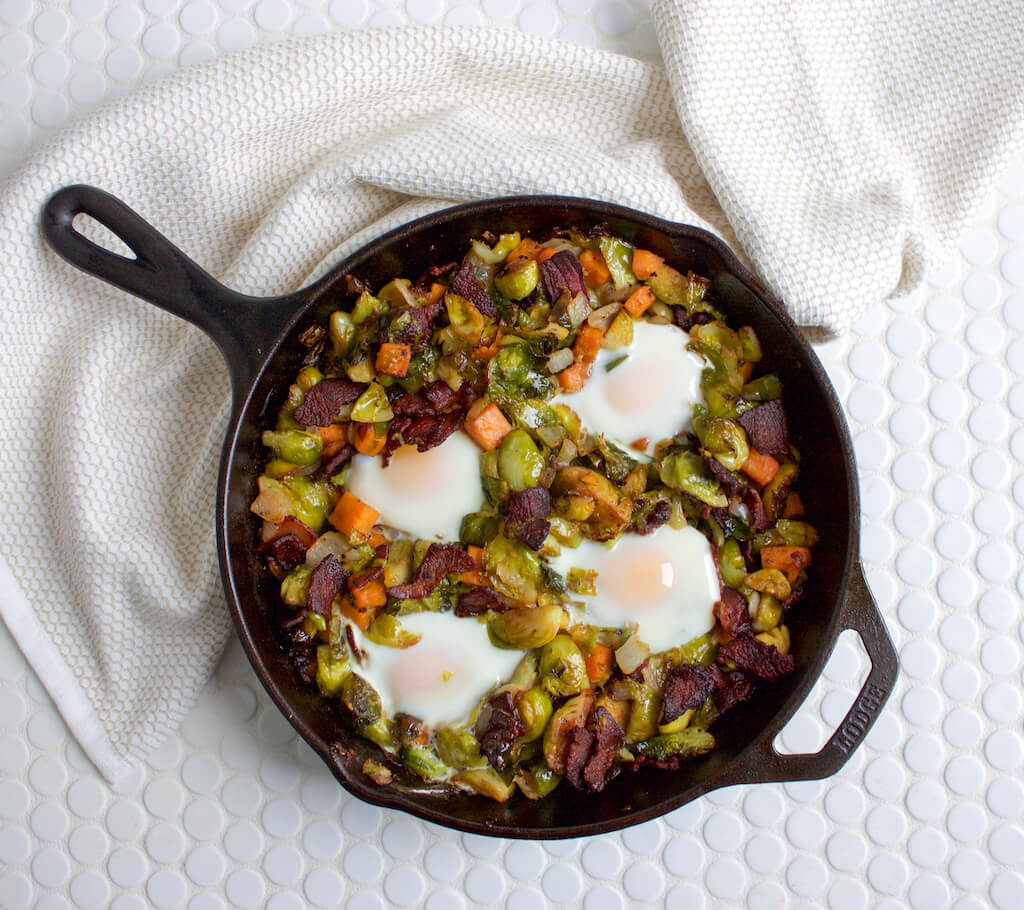 Brussels Sprouts and Sweet Potato Hash
