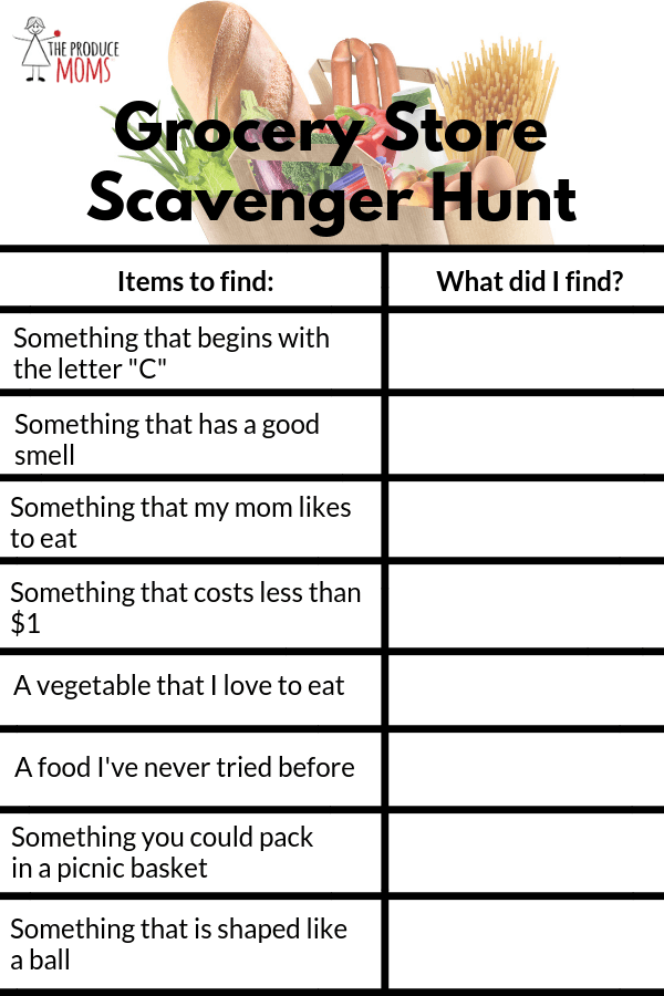 Grocery Store Scavenger Hunt Grocery Store Scavenger Hunt