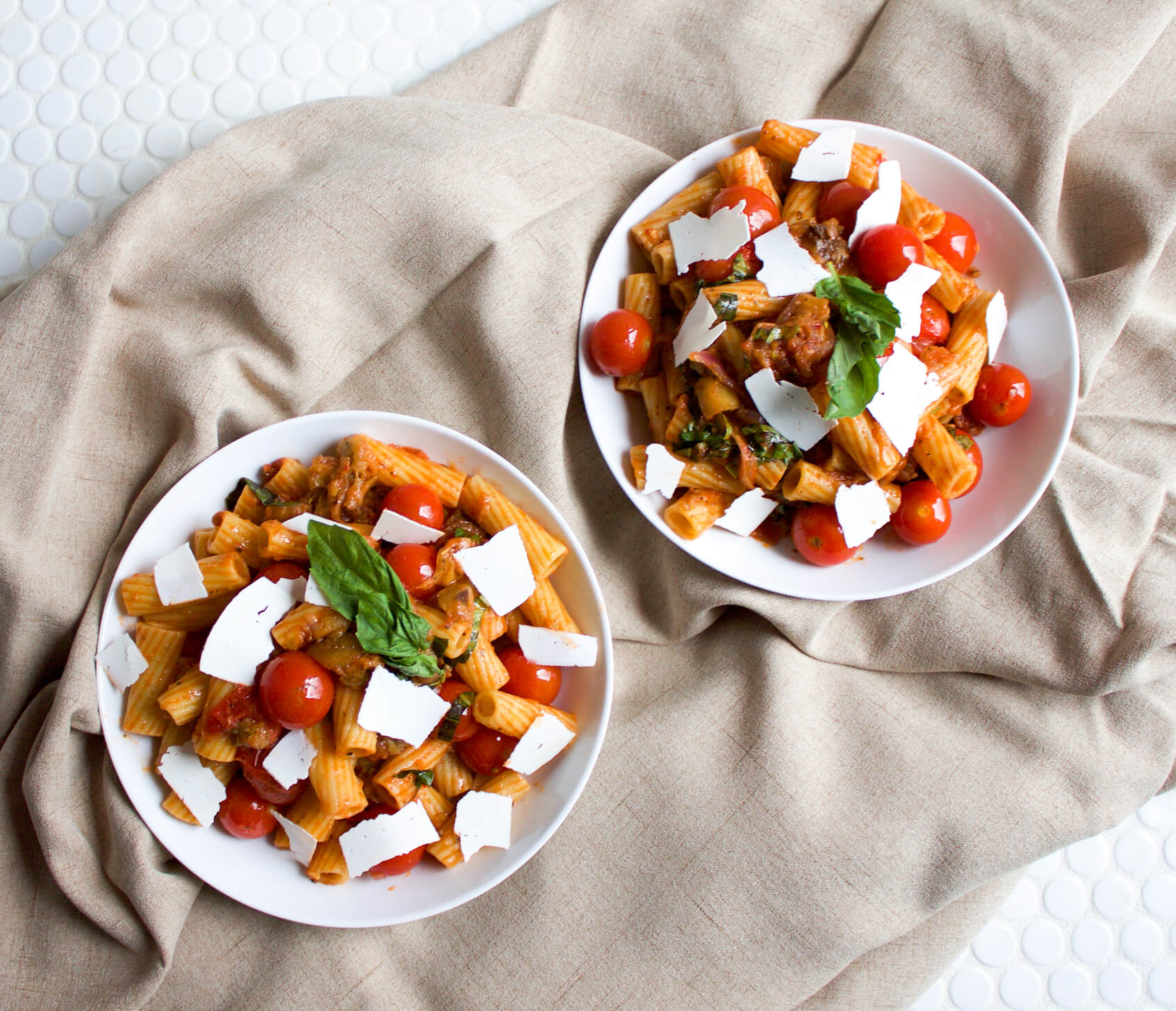 Pasta Alla Norma - Pasta with Eggplant and Tomatoes Pasta Alla Norma