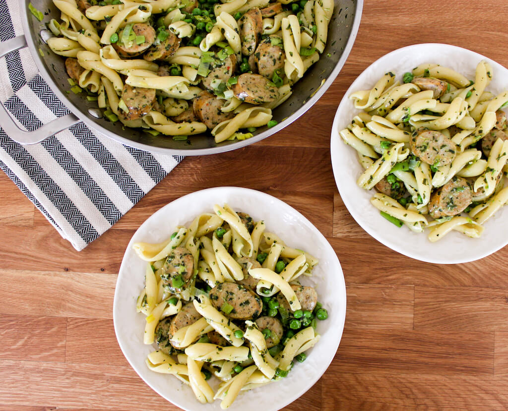 Serrano Pepper Pesto Pasta with Chicken Sausage Serrano Pepper Pesto Pasta with Chicken Sausage