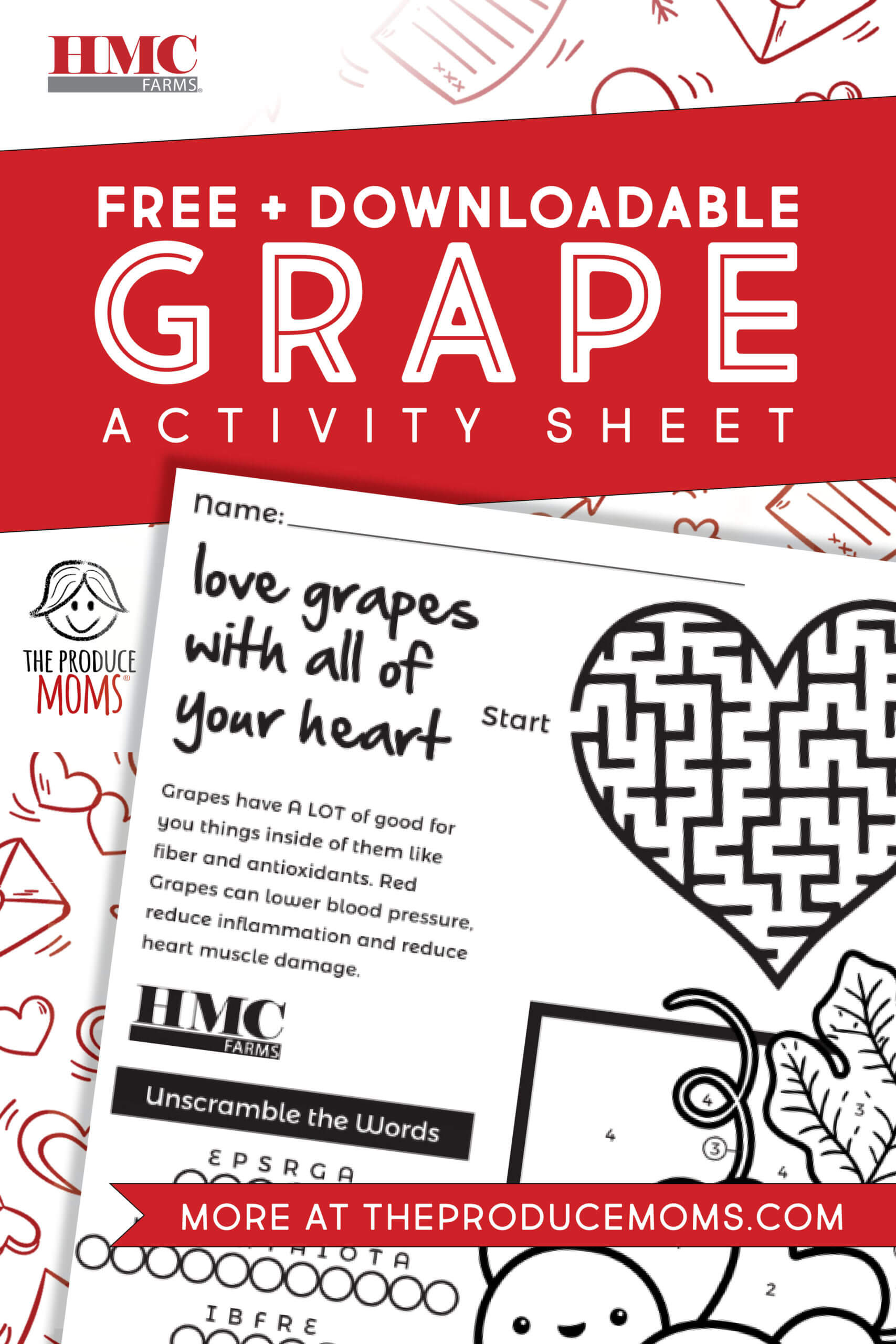 Love Grapes with All Your Heart: Activity Sheet Love Grapes with All Your Heart: Activity Sheet