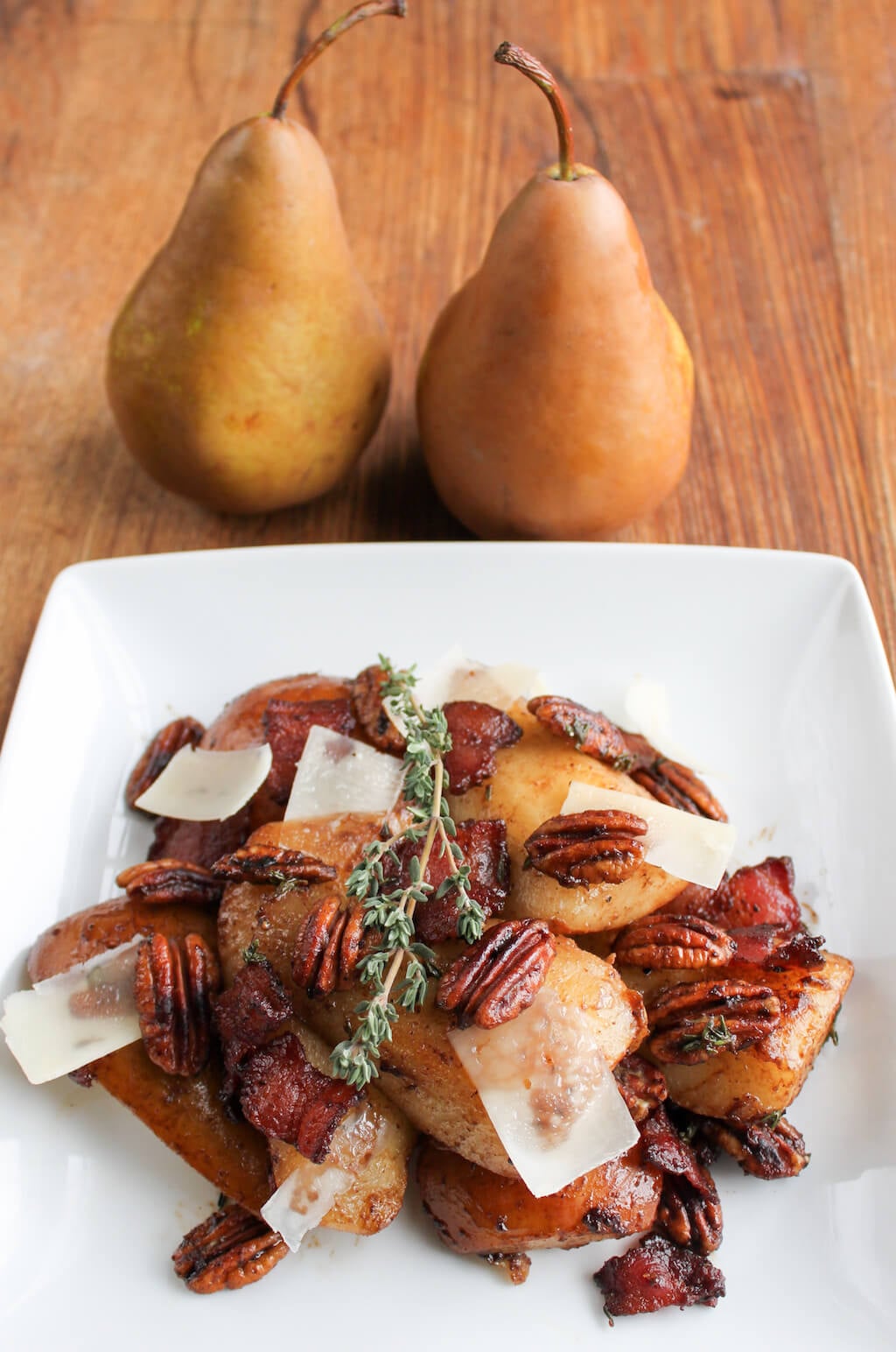 Savory Bosc Pear Salad with Bacon & Toasted Pecans Savory Bosc Pear Salad with Bacon & Toasted Pecans