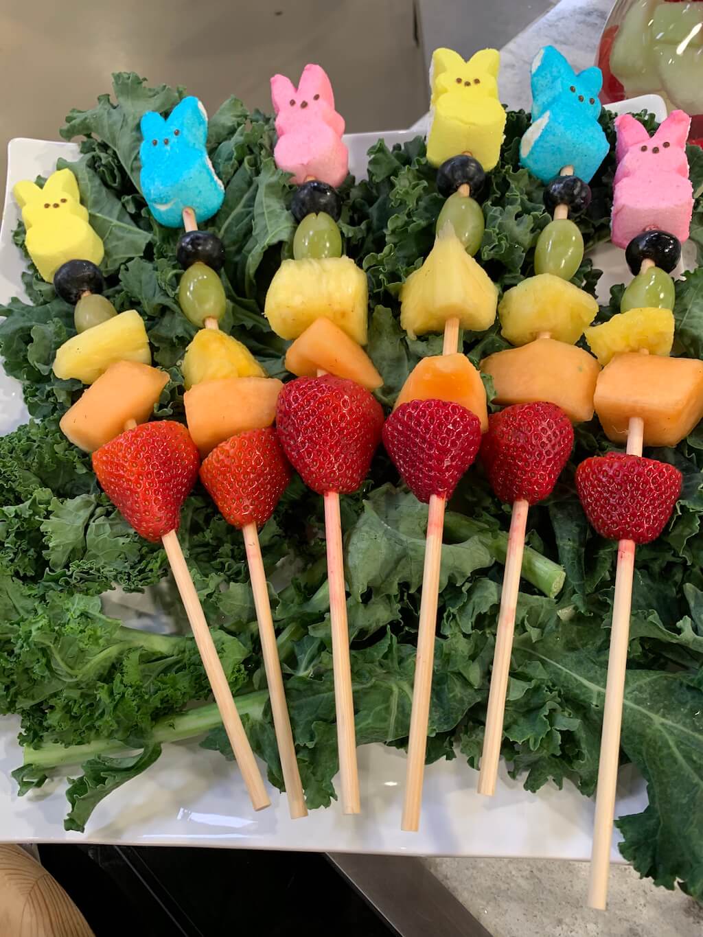 Fruit Skewer Peeps - A Colorful Easter Table Centerpieceย