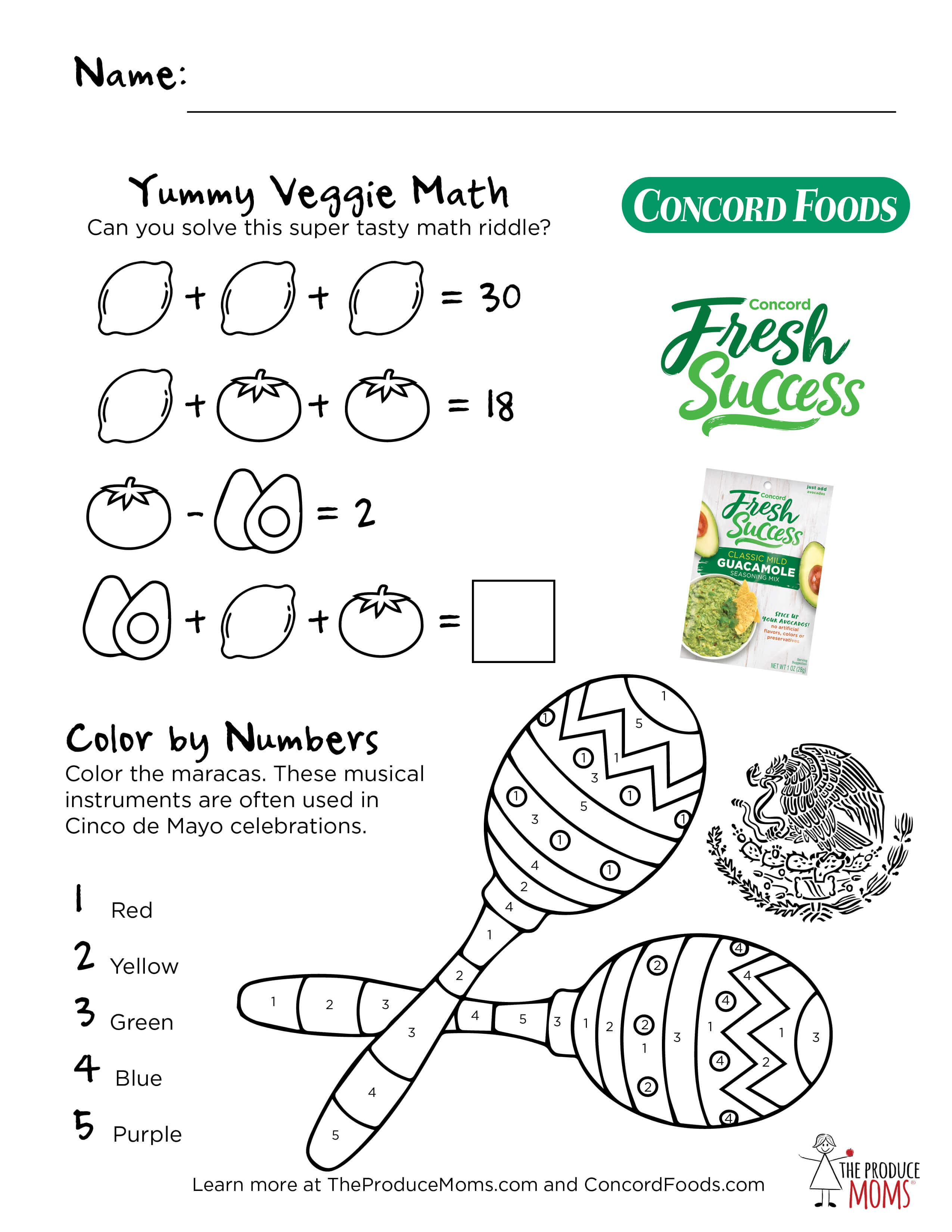 Cinco de Mayo Activity Sheet