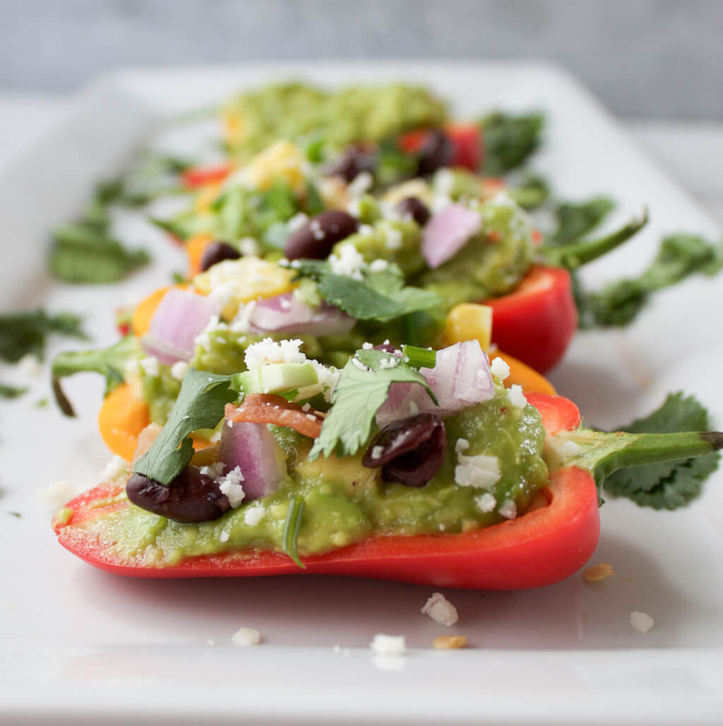 Guacamole-Stuffed Mini Peppers
