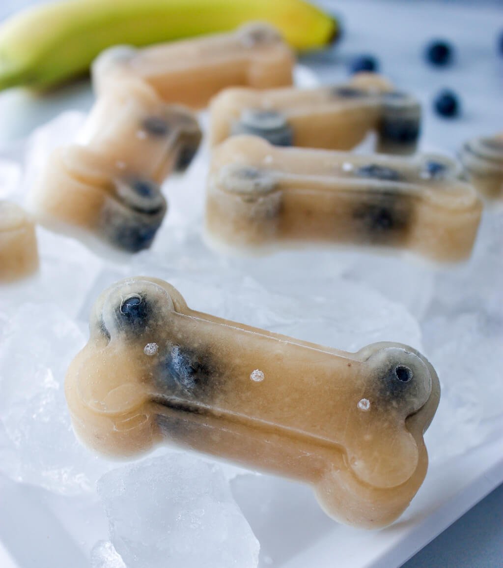 Banana and Blueberry Pupsicles Banana and Blueberry Pupsicles