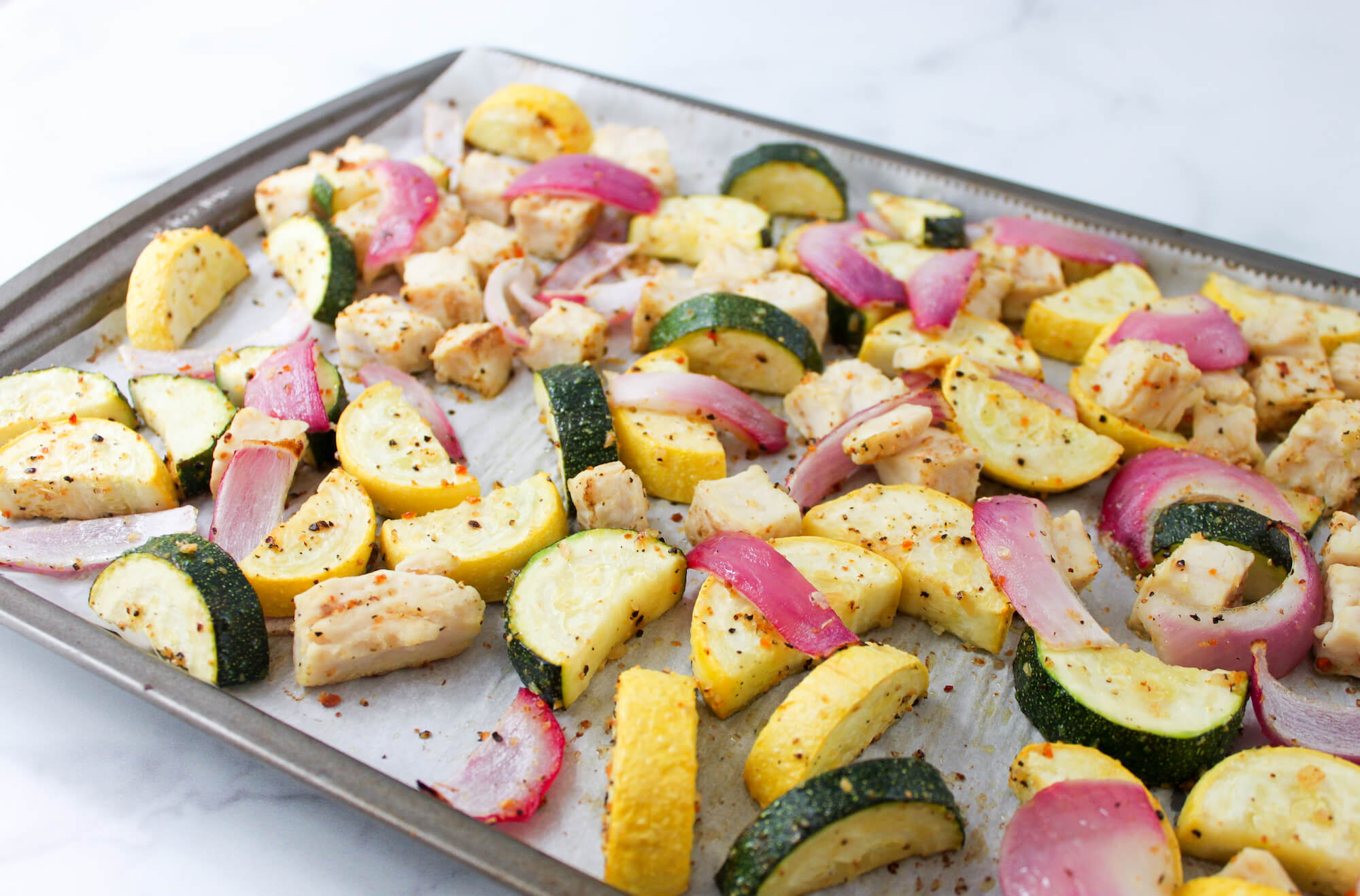 Lemon Pepper Chicken & Summer Squash Sheet Pan Lemon Pepper Chicken & Summer Squash Sheet Pan