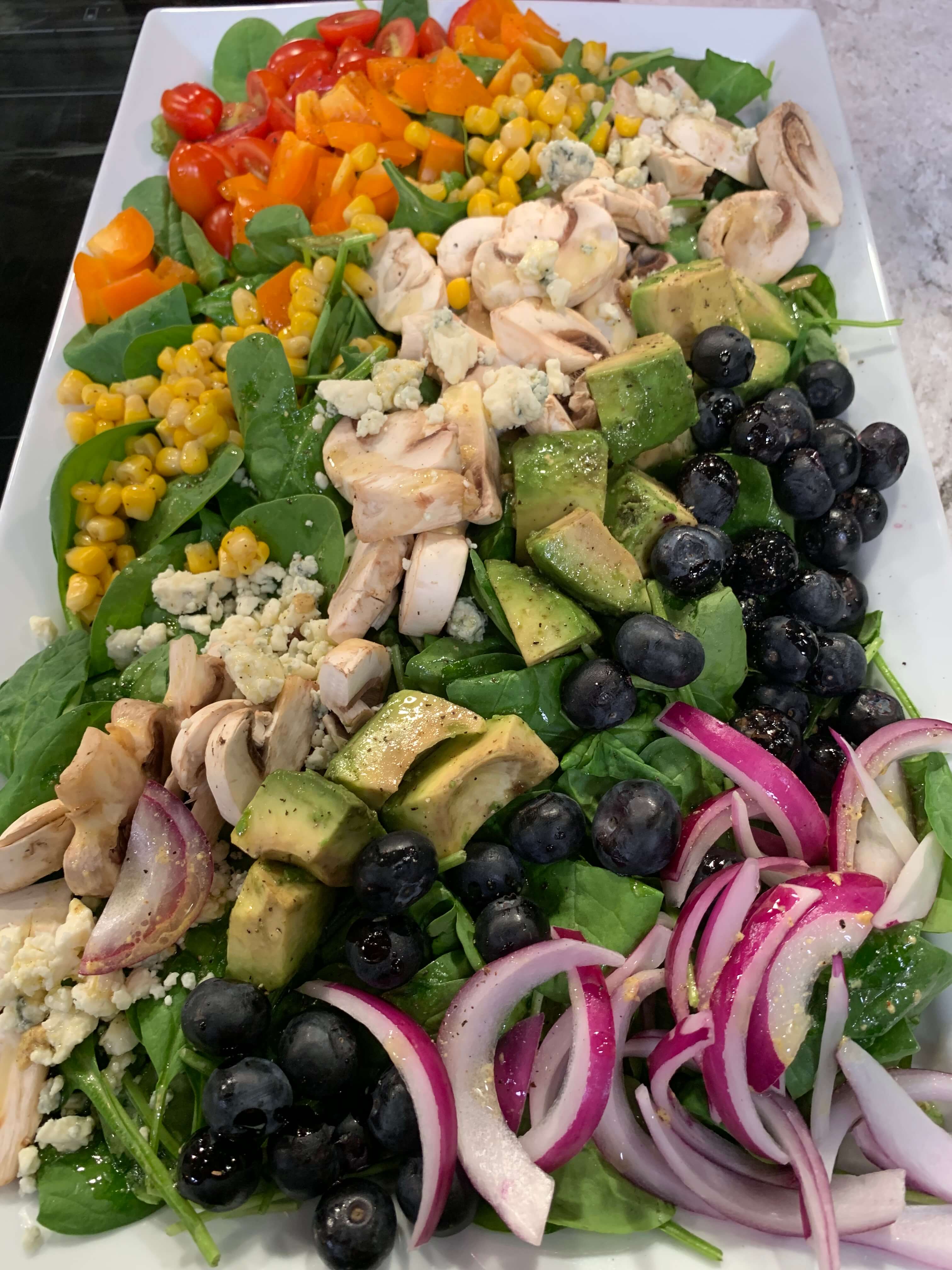 Rainbow Salad with White Mushrooms