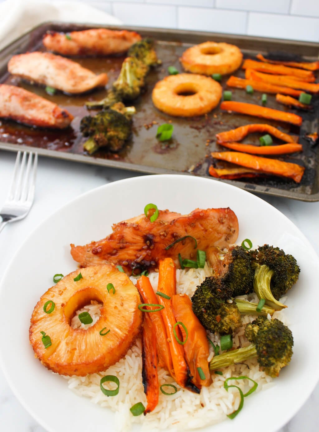Easy Pineapple Teriyaki Chicken Sheet Pan Easy Pineapple Teriyaki Chicken Sheet Pan