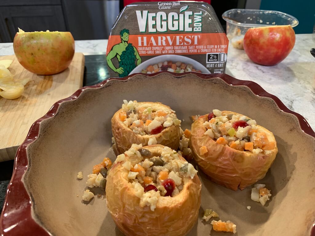 Turning Green Giant Fresh Harvest Meal Bowl Into Stuffed Applesย