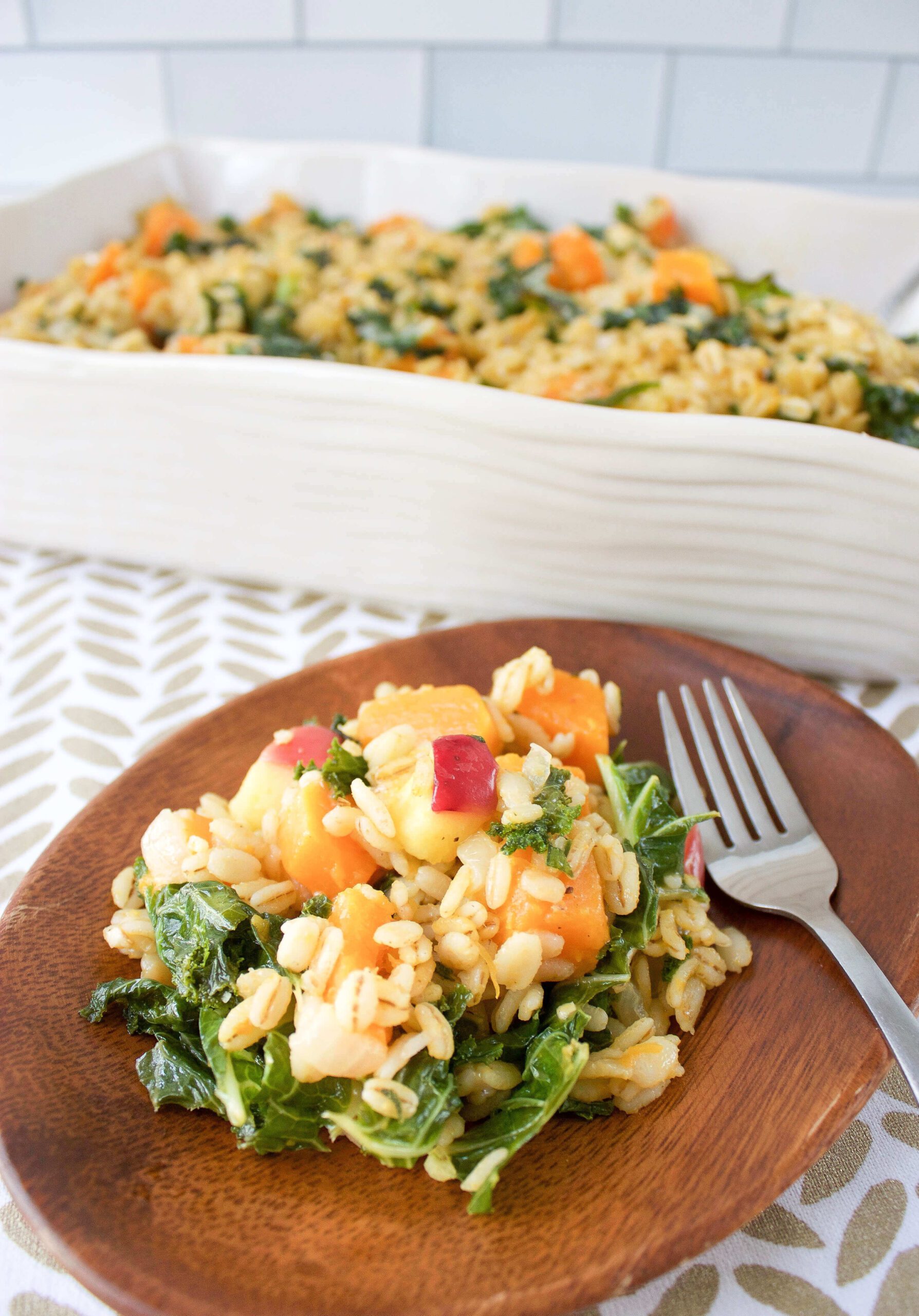 Barley Stuffing with Butternut Squash, Apples, and Kale Barley Stuffing with Butternut Squash, Apples, and Kale