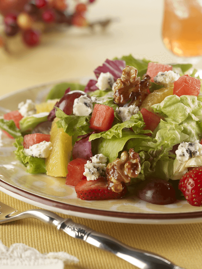 Watermelon Recipes For The Holidays: Blue Watermelon Walnut Salad Watermelon Recipes For The Holidays: Blue Watermelon Walnut Salad