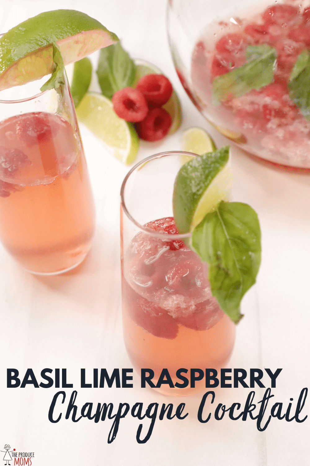 Basil Lime Raspberry Champagne Cocktail Basil Lime Raspberry Champagne Cocktail