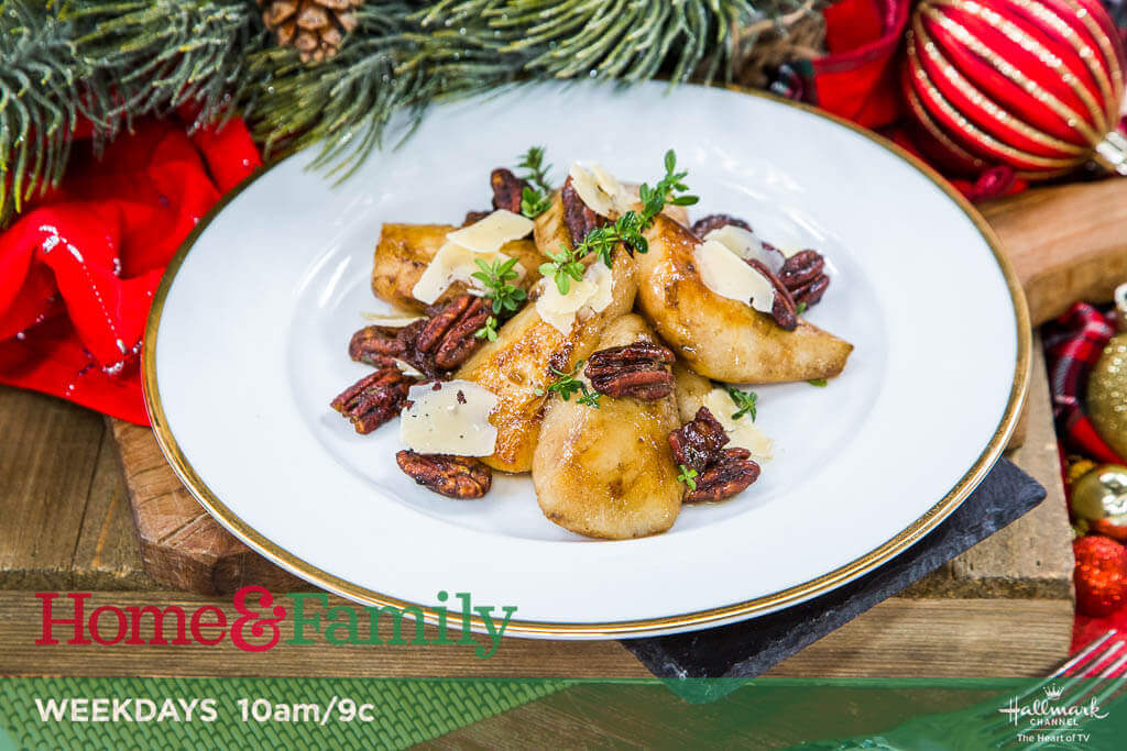 Savory Bosc Pear Salad with Bacon and Toasted Pecans Celebrating the Holidays with Produce on Hallmarkโs Home & Family | Savory Bosc Pear Salad with Bacon and Toasted Pecans