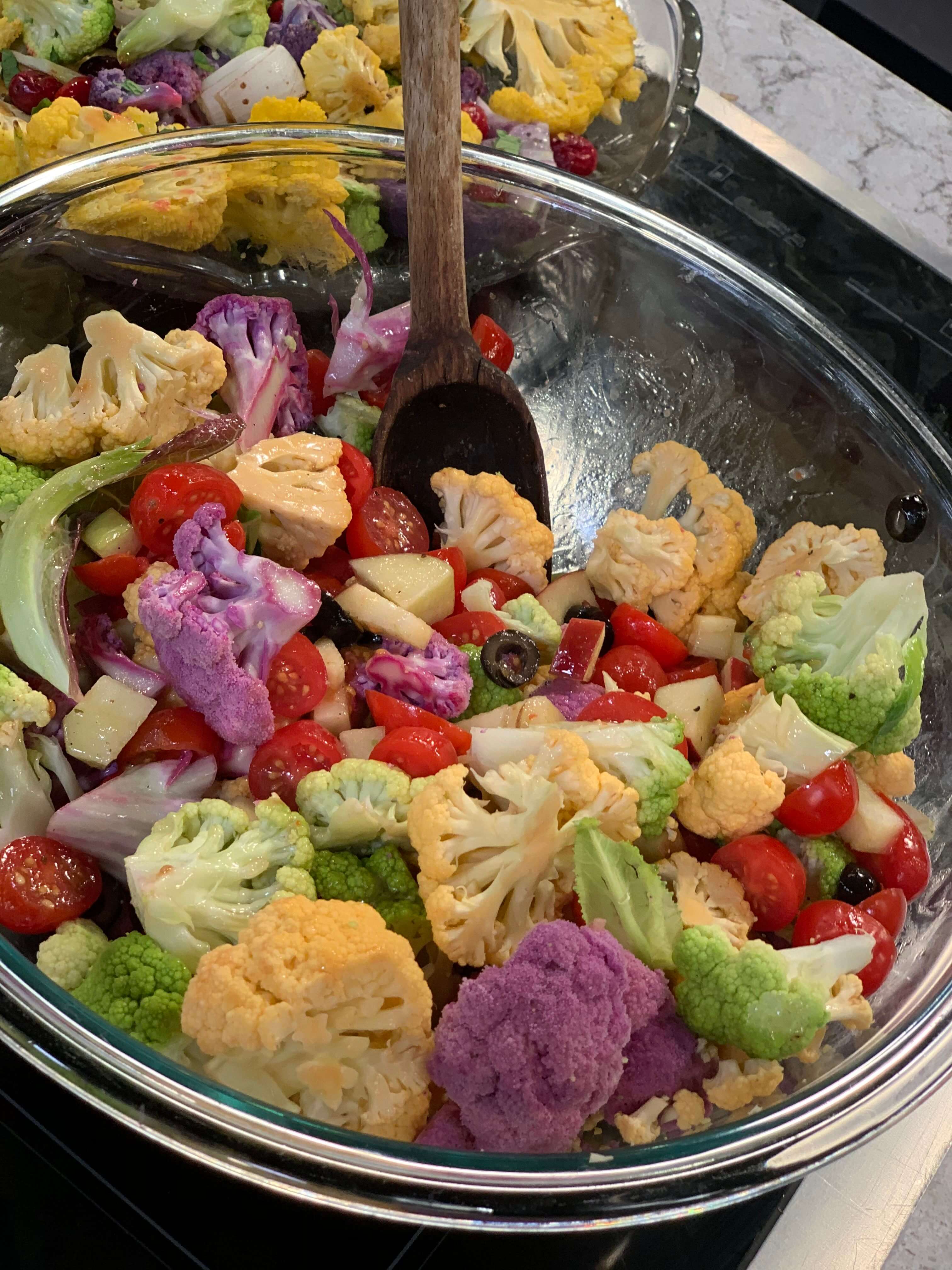 Rainbow Cauliflower Salad Holiday Recipes: Rainbow Cauliflower Salad