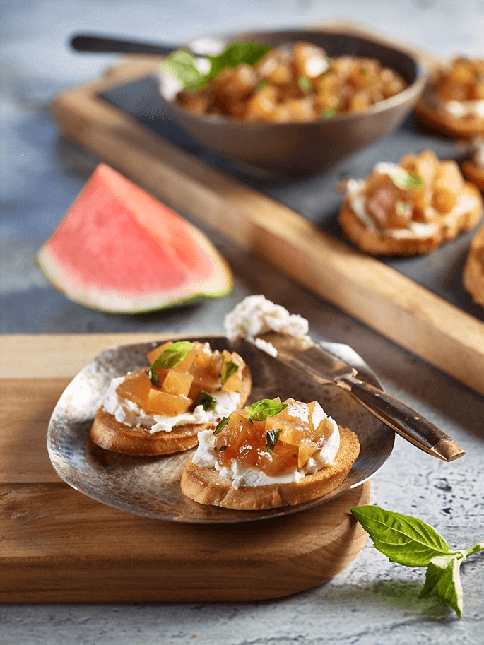 Watermelon Recipes For The Holidays: Watermelon Rind Bruschetta Watermelon Recipes For The Holidays: Watermelon Rind Bruschetta