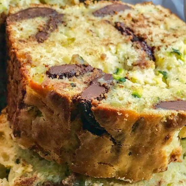 slices of chocolate zucchini bread