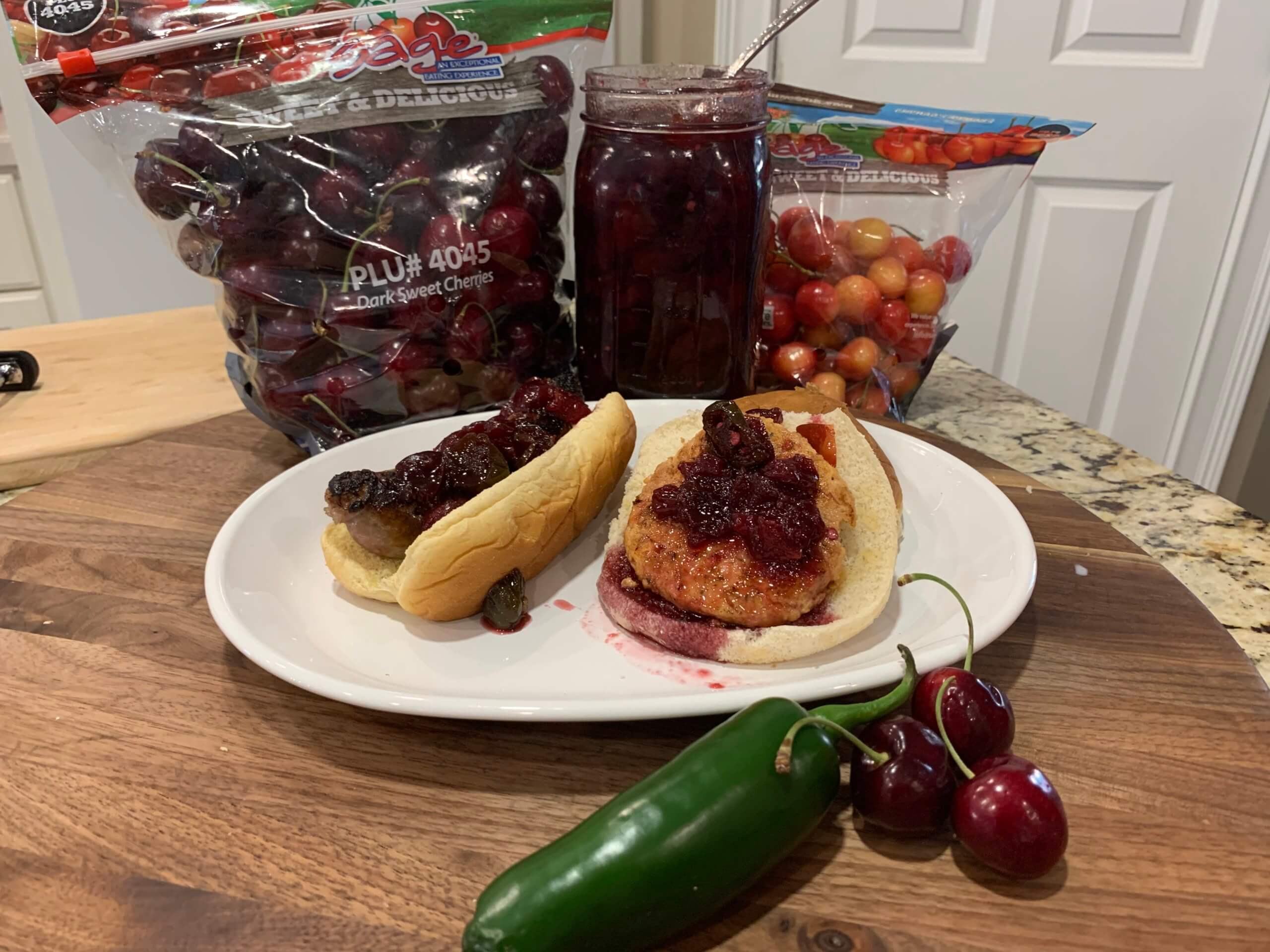Dark Sweet Cherry and Jalapeno Jam Dark Sweet Cherry and Jalapeno Jam