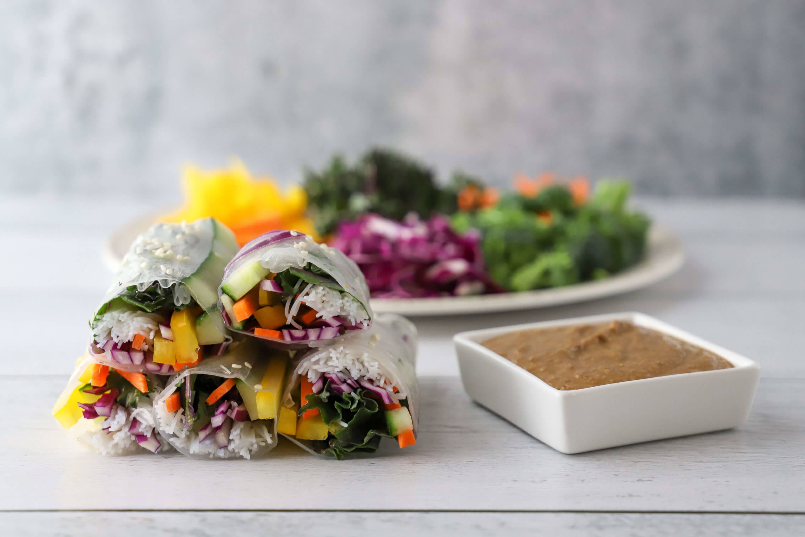 Salad Rolls with Walnut Dipping Sauce Salad Rolls with Walnut Dipping Sauce