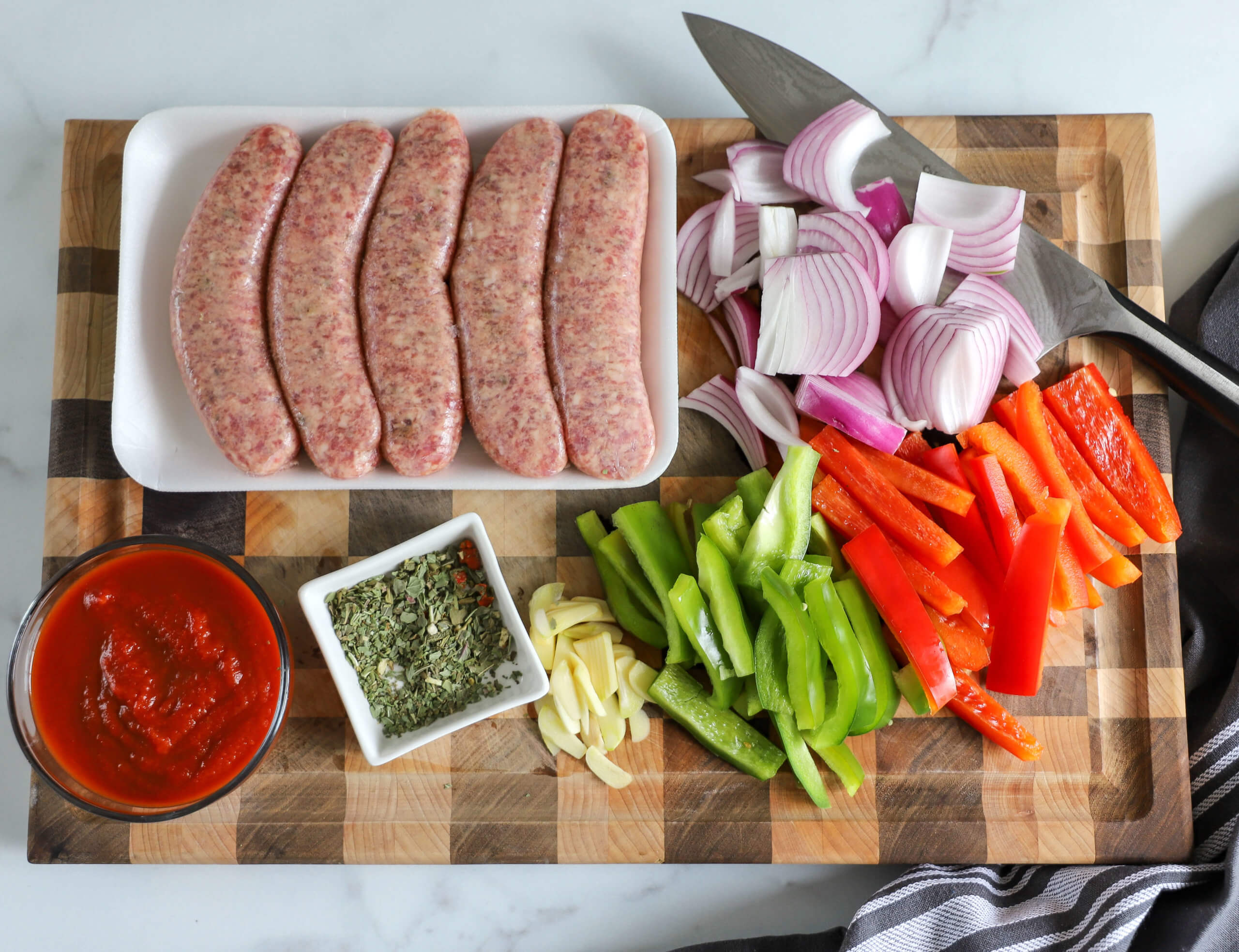Italian Sausage Hoagie ingredients Slow Cooker Freezer Meal: Italian Sausage Hoagies