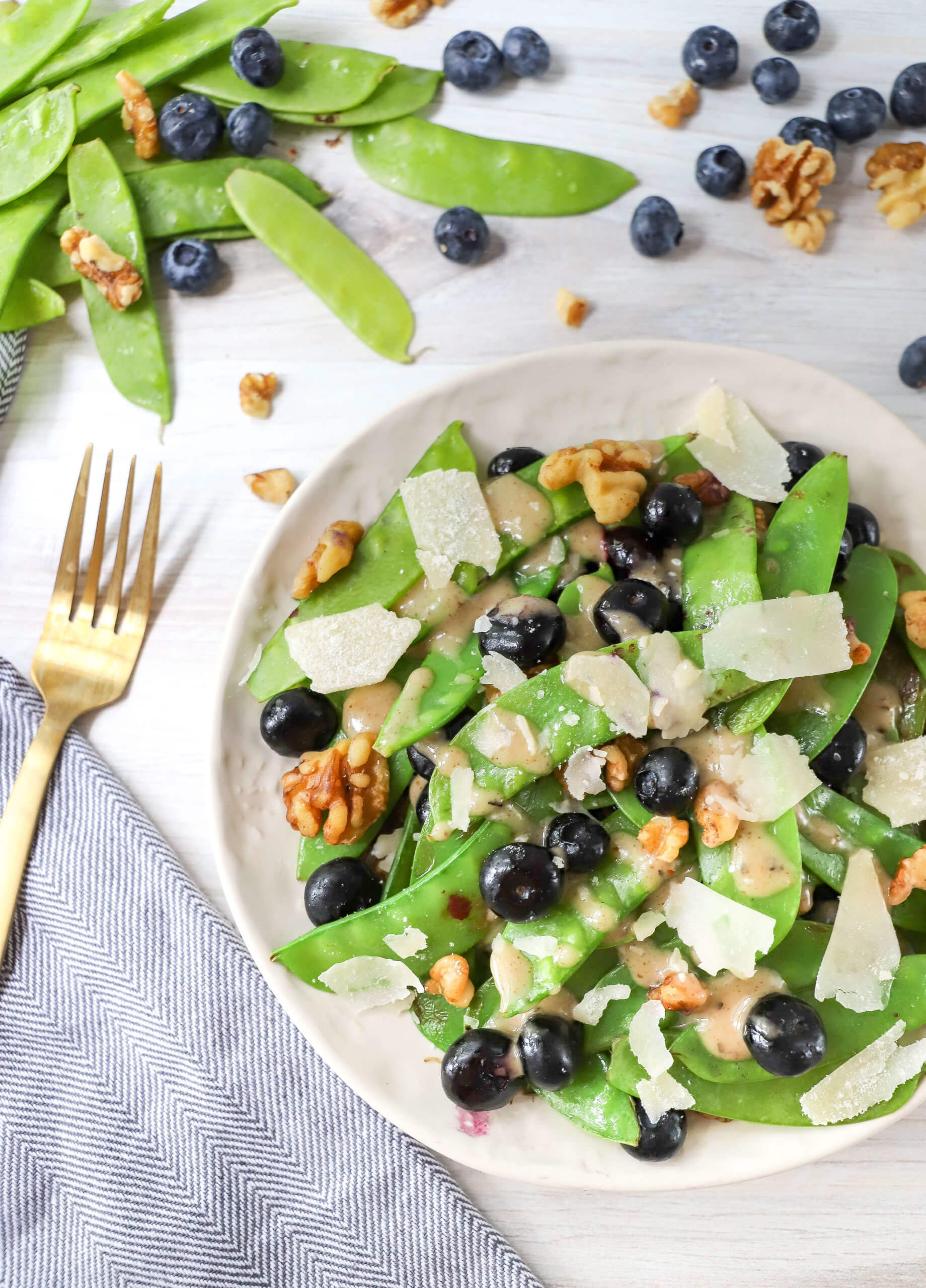 Warm Blueberry and Snow Pea Salad Warm Blueberry and Snow Pea Salad