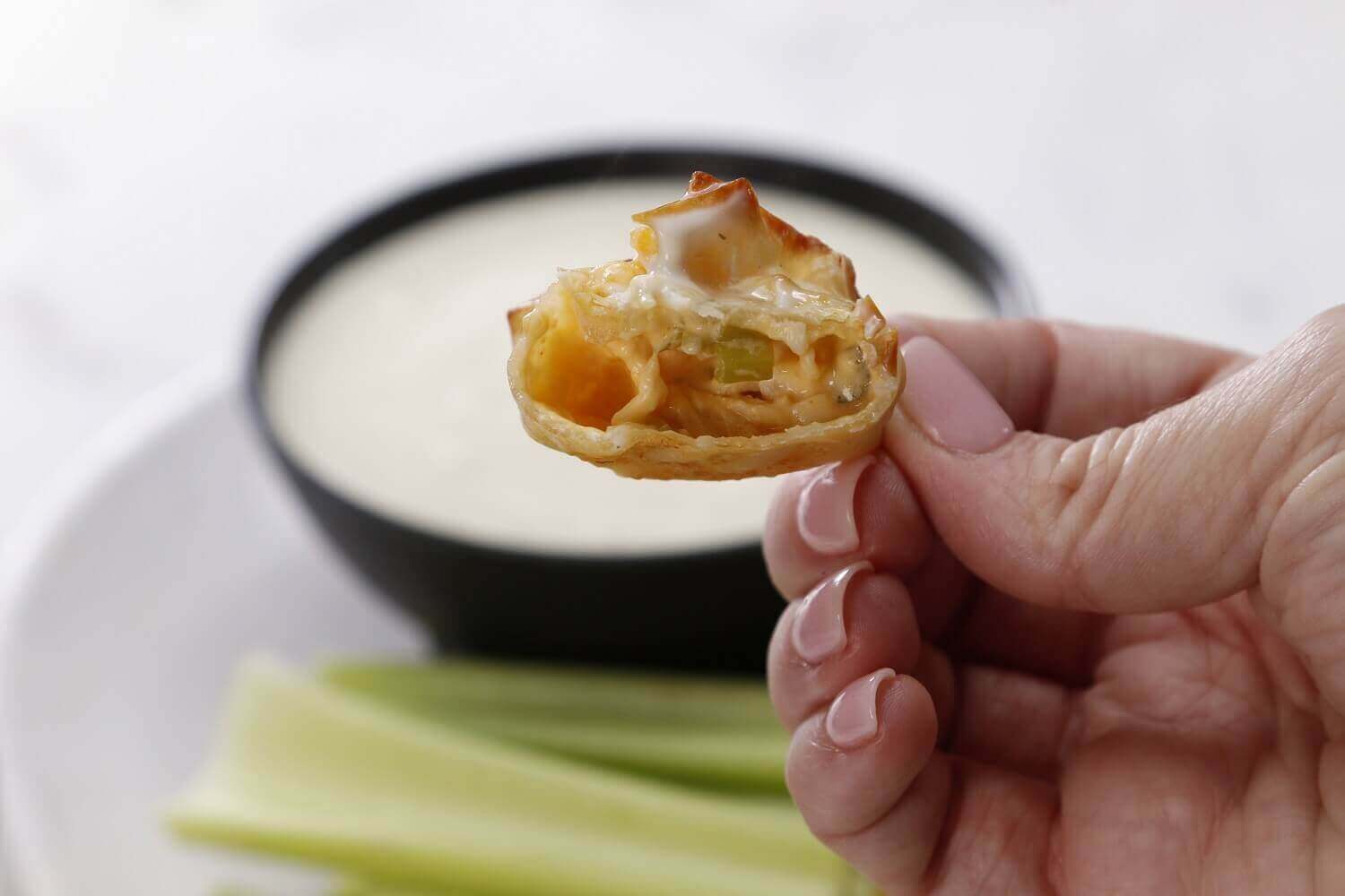Bite into Air Fryer Buffalo Dandy® Celery & Chicken Wontons! Bite into Air Fryer Buffalo Dandy® Celery & Chicken Wontons!