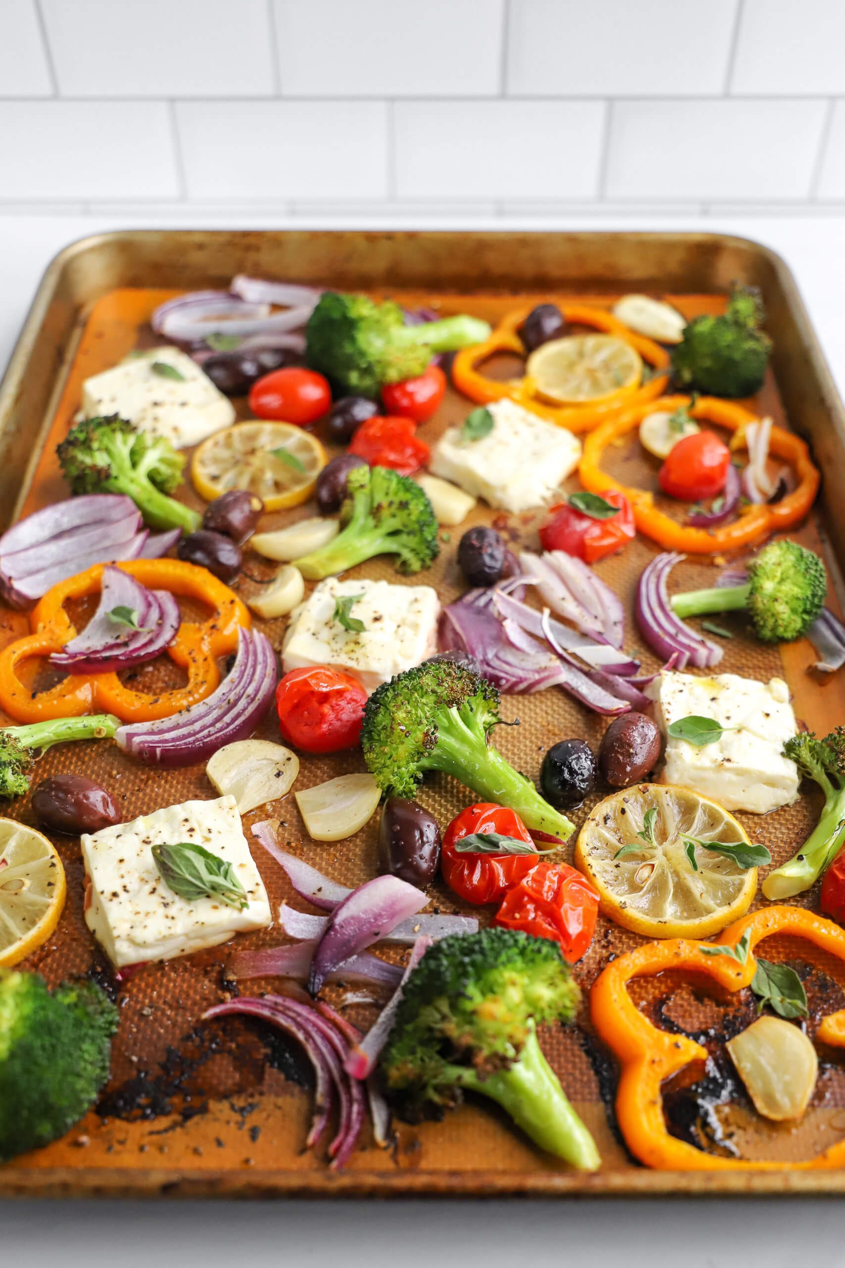 Sheet Pan Baked Feta With Greek Veggies Sheet Pan Baked Feta With Greek Veggies