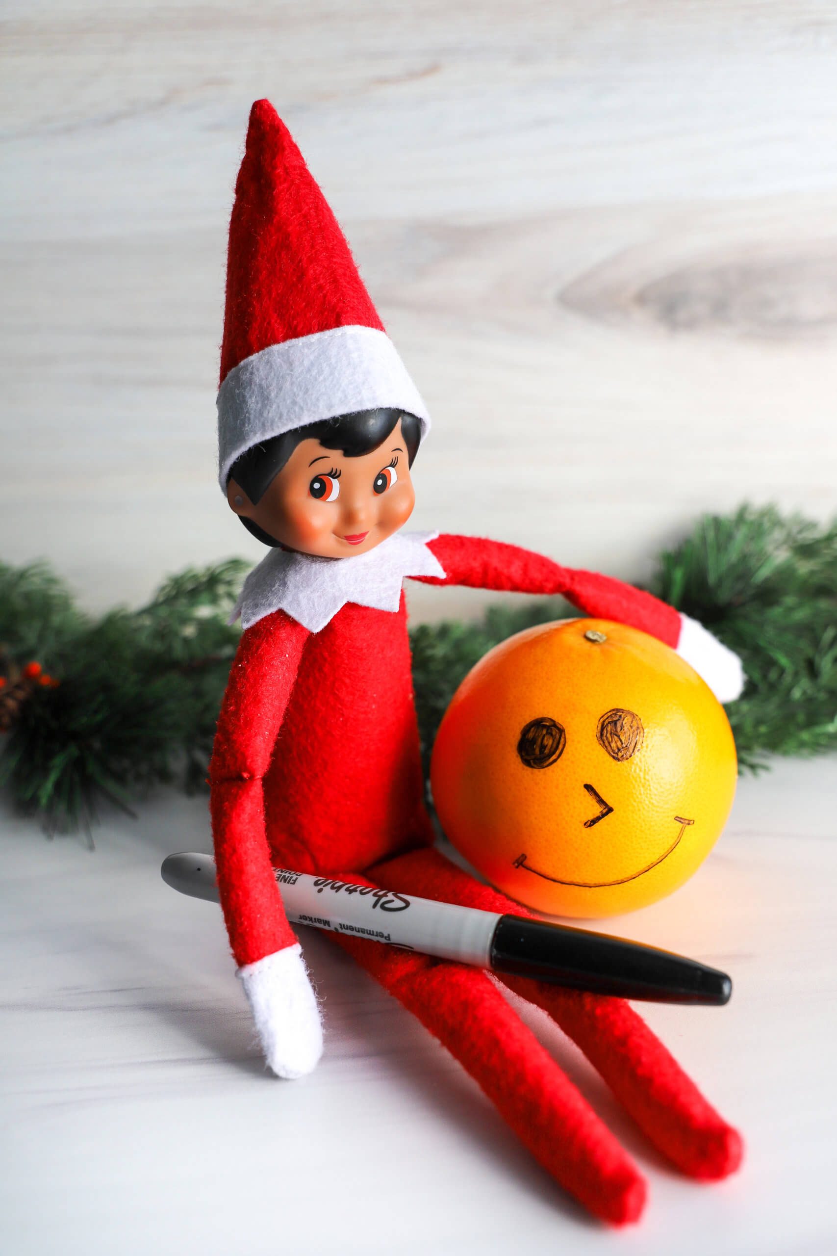 Easy Elf on the Shelf Ideas: Drawing on Fruit Easy Elf on the Shelf Ideas: Drawing on Fruit