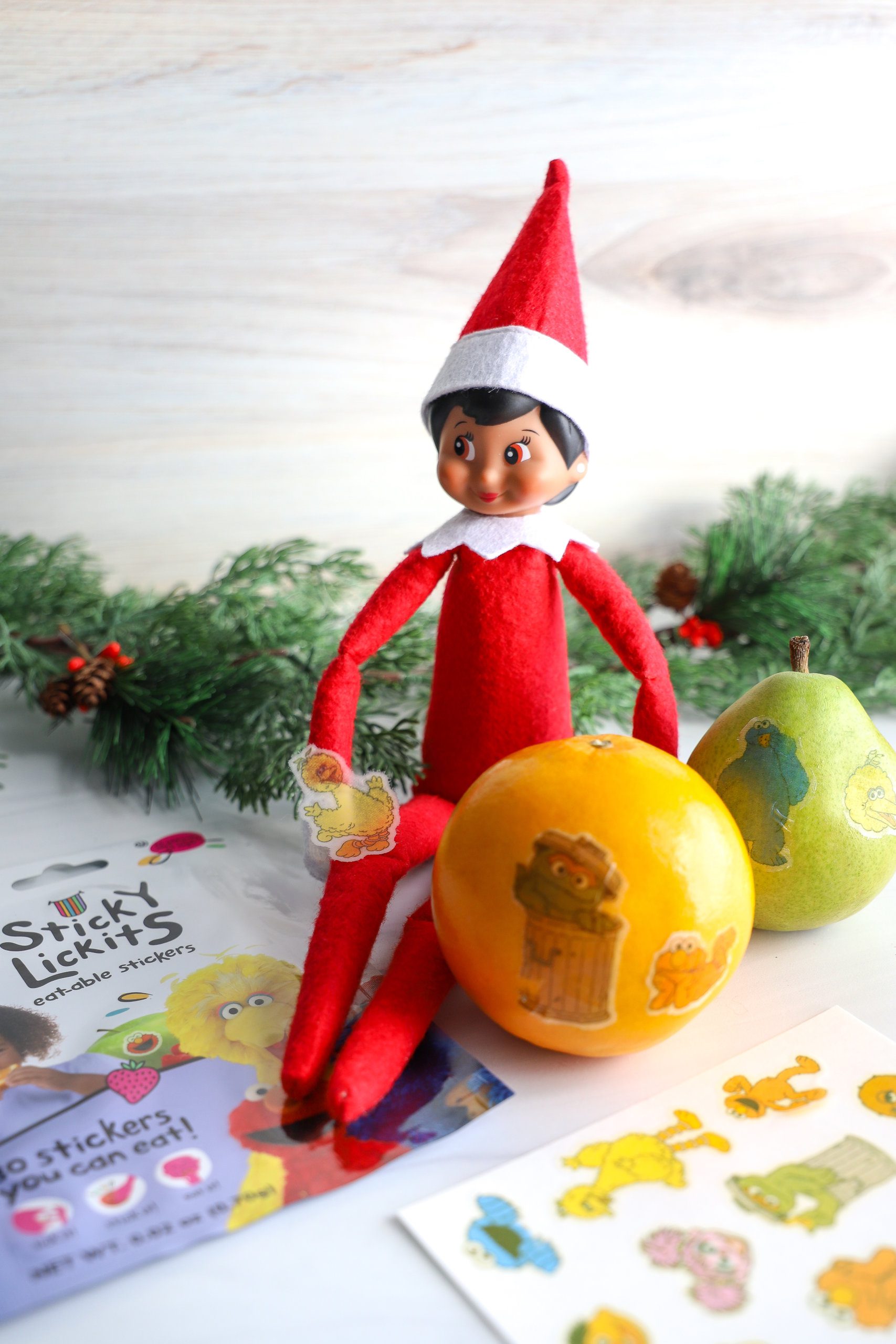 Easy Elf on the Shelf Ideas: Stickers of Fruit Easy Elf on the Shelf Ideas: Stickers of Fruit