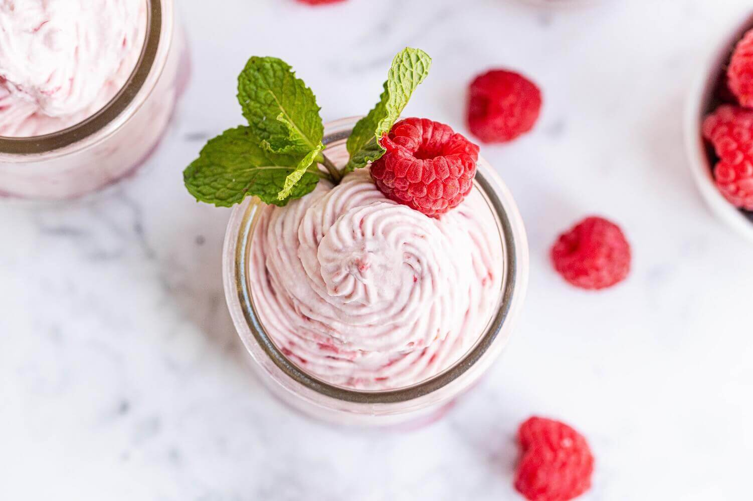 Perfectly swirled Raspberry Keto Mousse Perfectly swirled Raspberry Keto Mousse