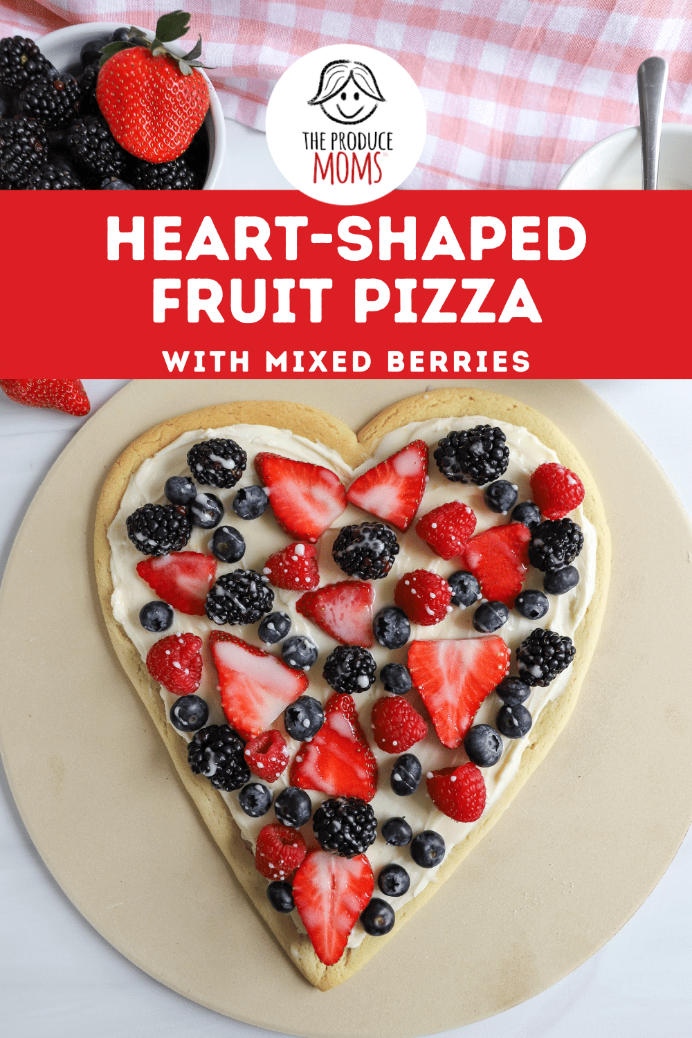 Heart-Shaped Fruit Pizza with Mixed Berries Heart-Shaped Fruit Pizza with Mixed Berries