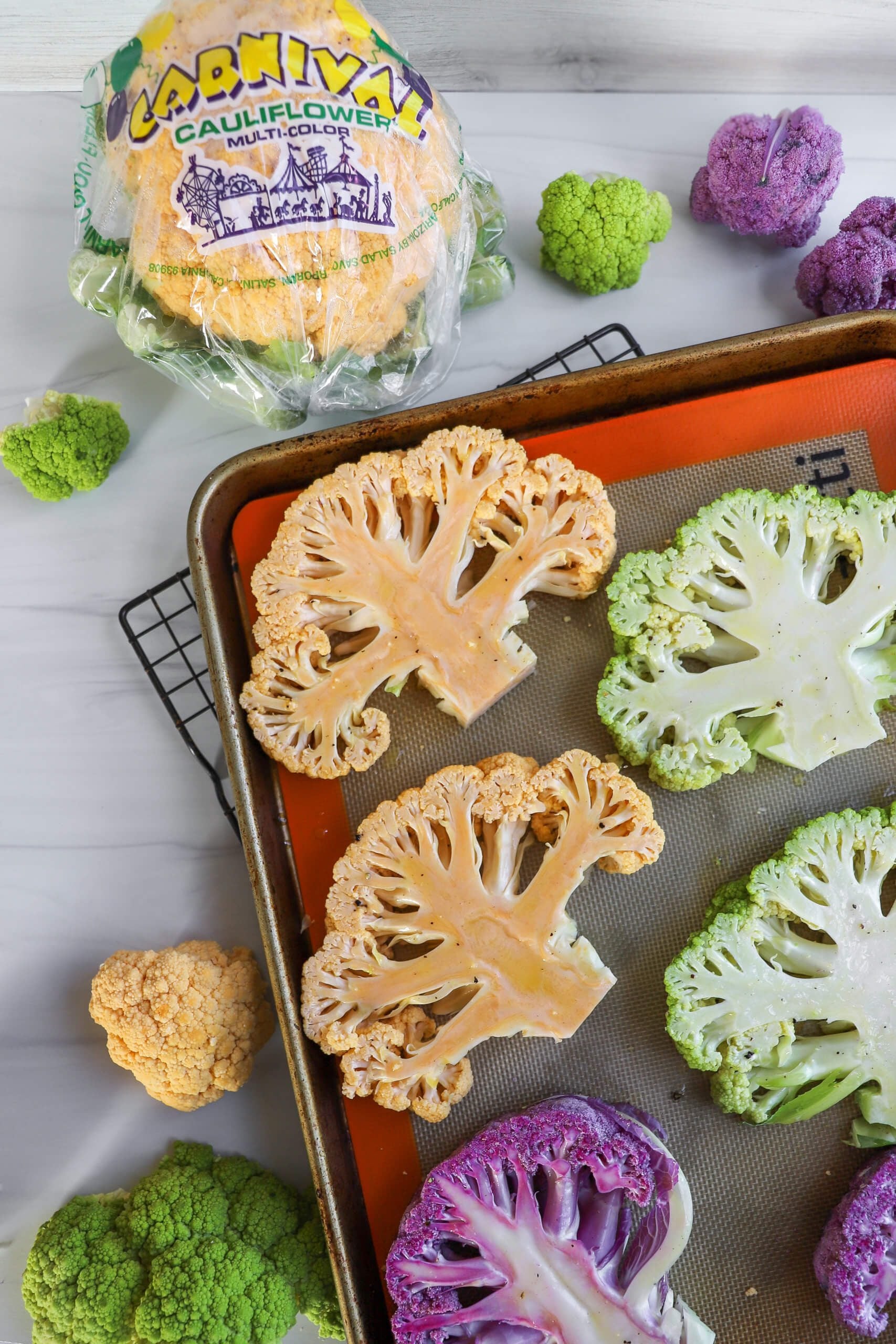 Roasted Multi-Color Cauliflower Steaks Roasted Multi-Color Cauliflower Steaks