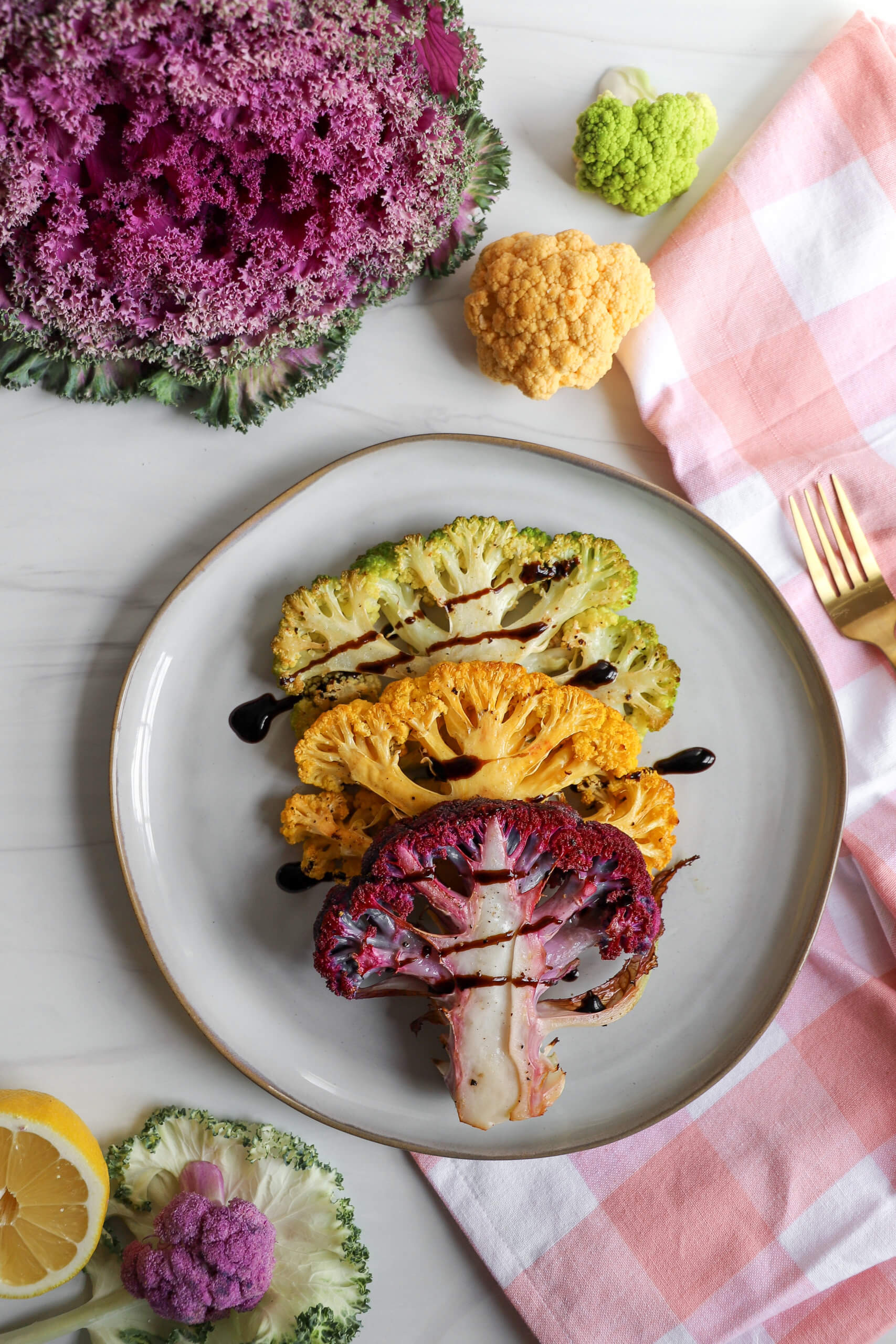 Roasted Multi-Color Cauliflower Steaks Roasted Multi-Color Cauliflower Steaks