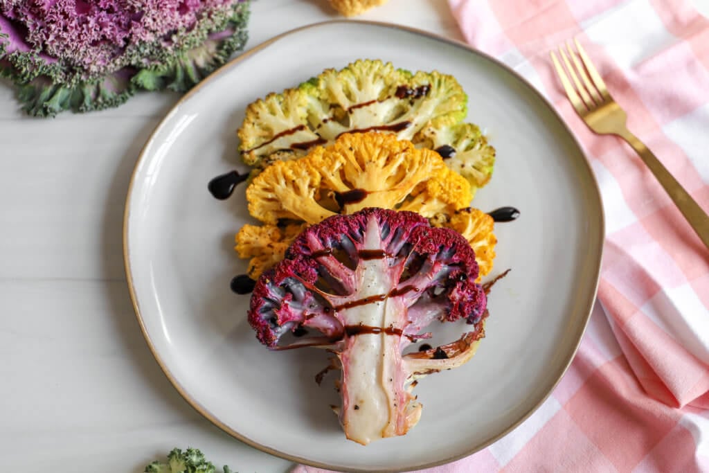 Roasted Multi-Color Cauliflower Steaks