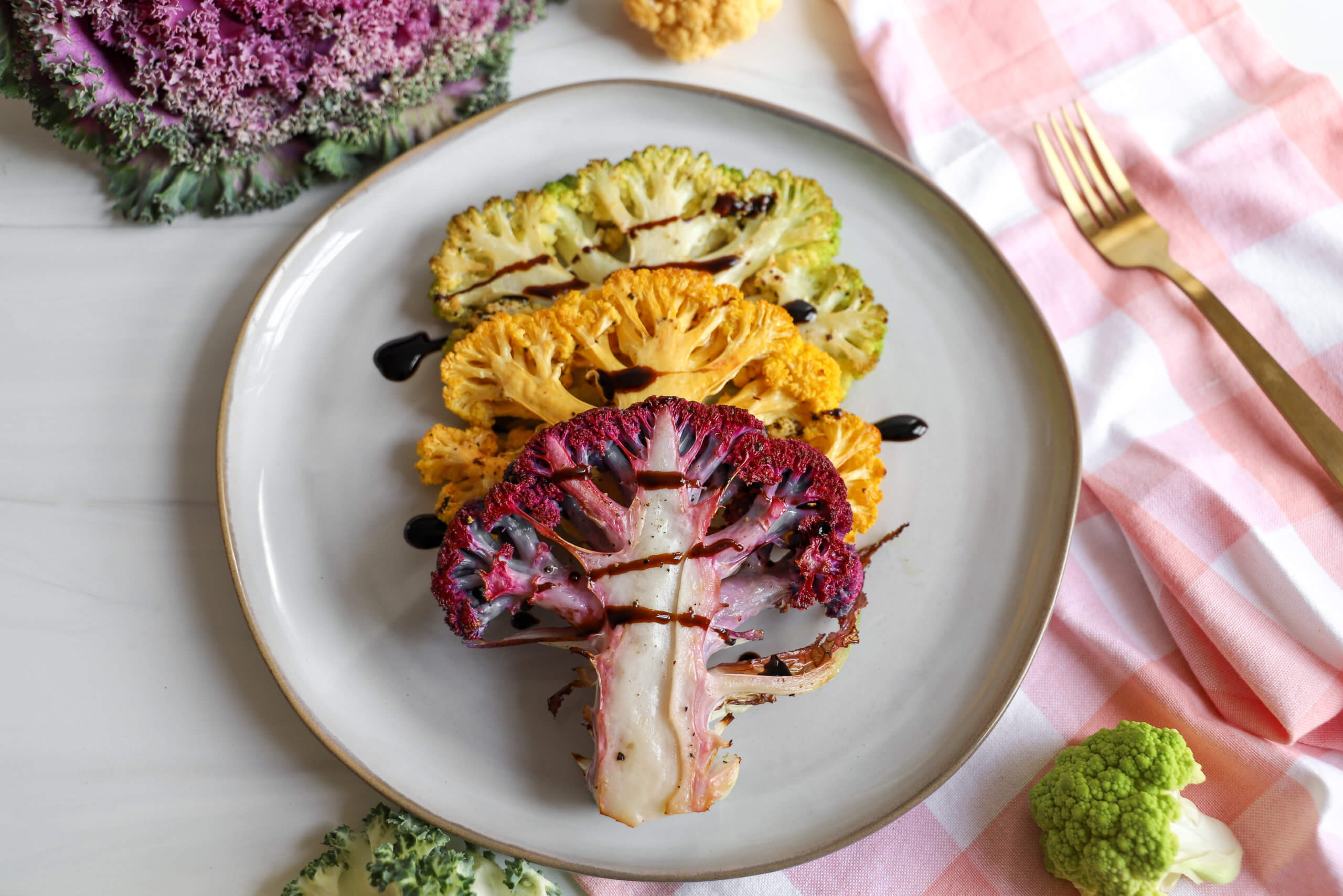 Roasted Multi-Color Cauliflower Steaks Roasted Multi-Color Cauliflower Steaks