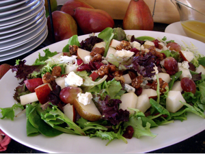 Pear and Baby Green Salad With Maple Vinaigrette