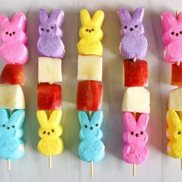 Easter Peeps and Apple Skewers
