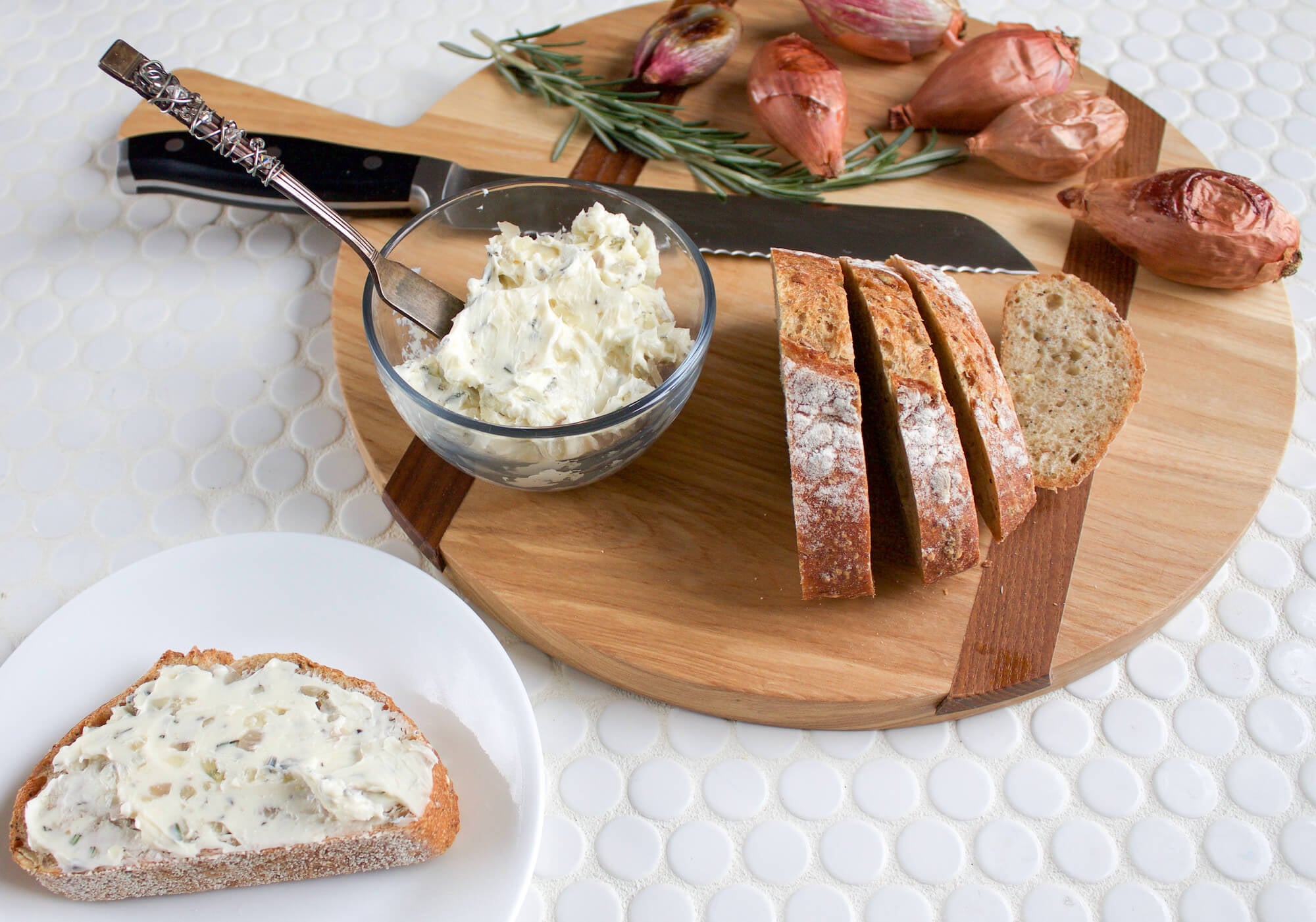 Roasted shallot and rosemary butter