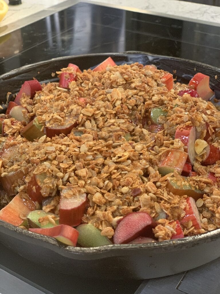 Skillet Rhubarb Crisp