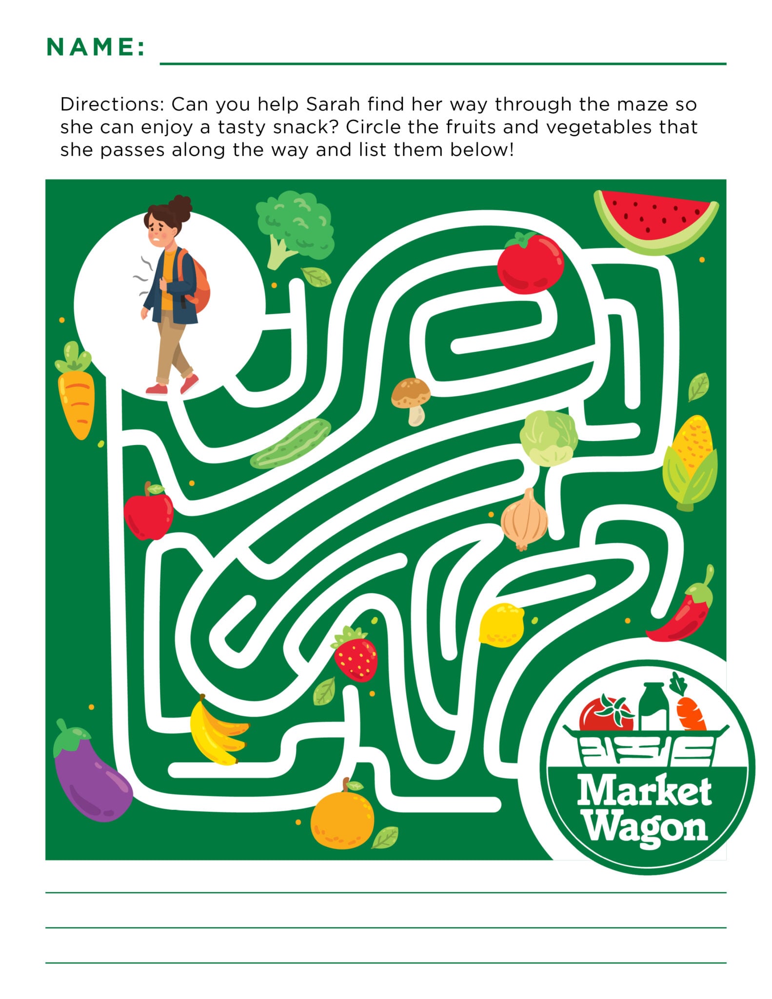 Printable Maze from Market Wagon Marketwagon Maze